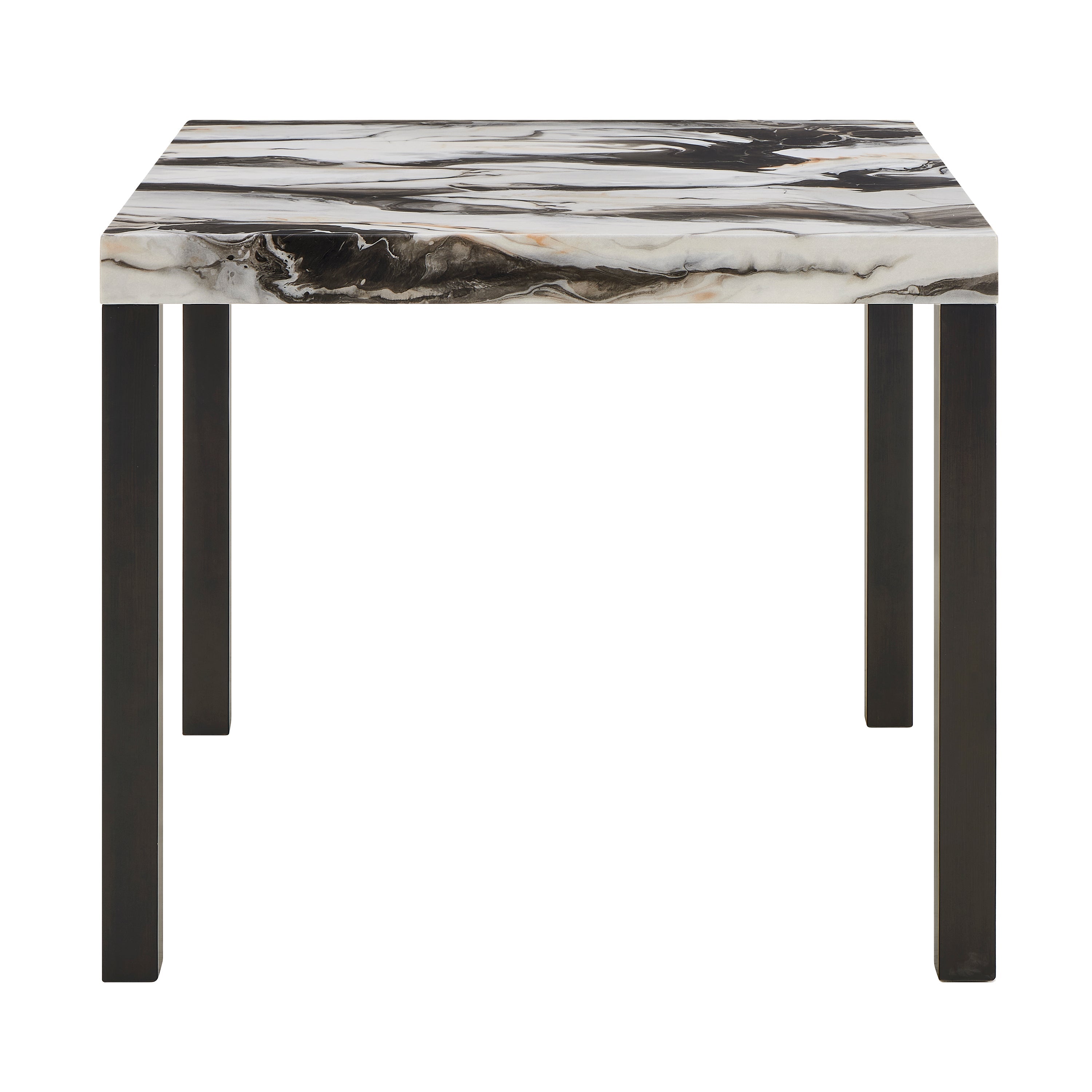 Vega Black/Brown Faux Marble Counter Height Set from Crown Mark - Luna Furniture