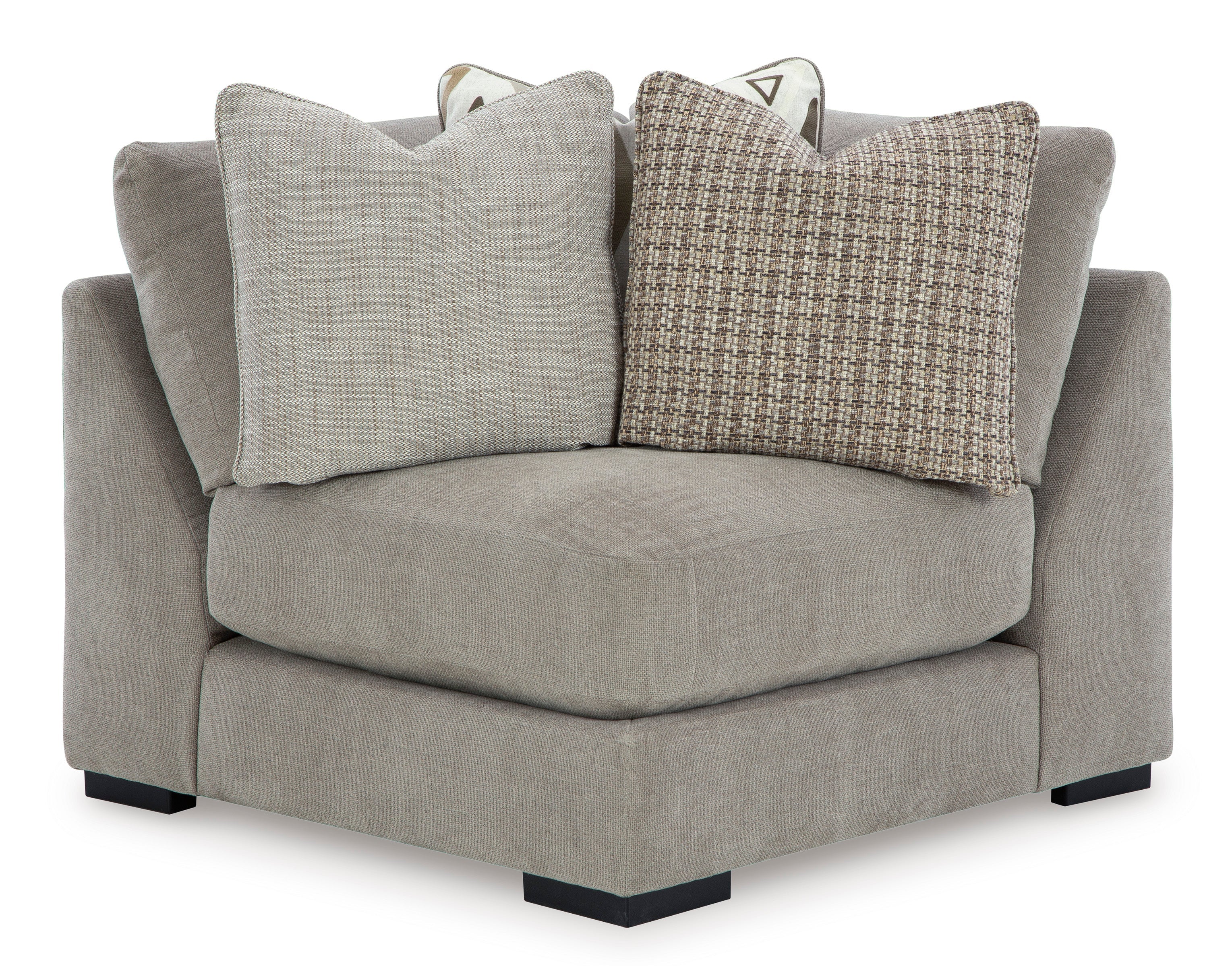 Aslan Court 5-Piece Sectional with Ottoman in Pebble from Ashley - Luna Furniture