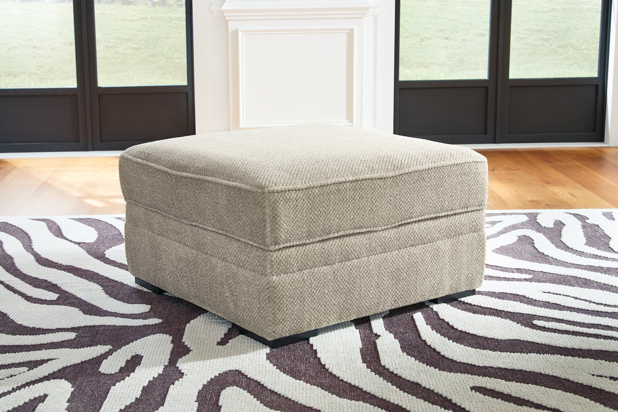 Calnita Sisal Oversized Swivel Chair and Ottoman - Ashley - Luna Furniture