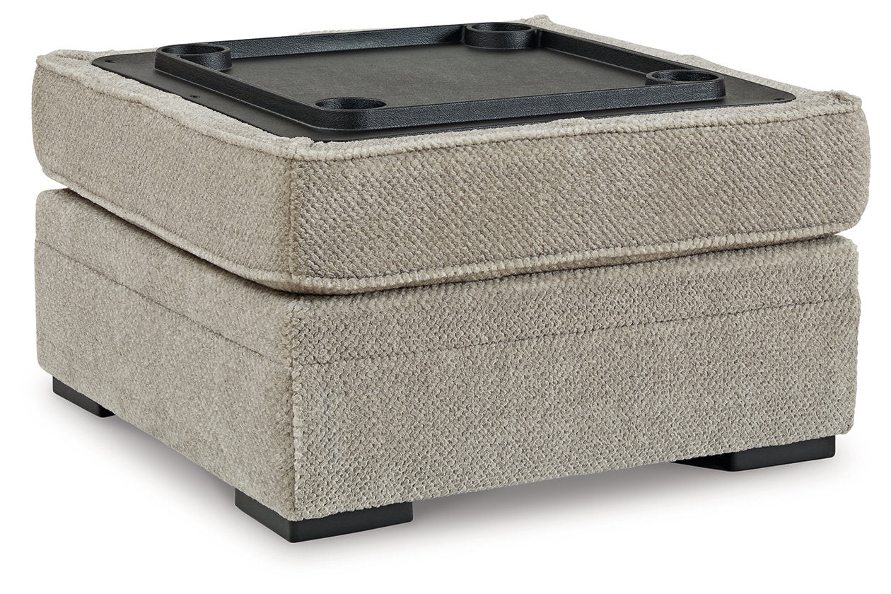 Calnita Sisal Oversized Swivel Chair and Ottoman - Ashley - Luna Furniture
