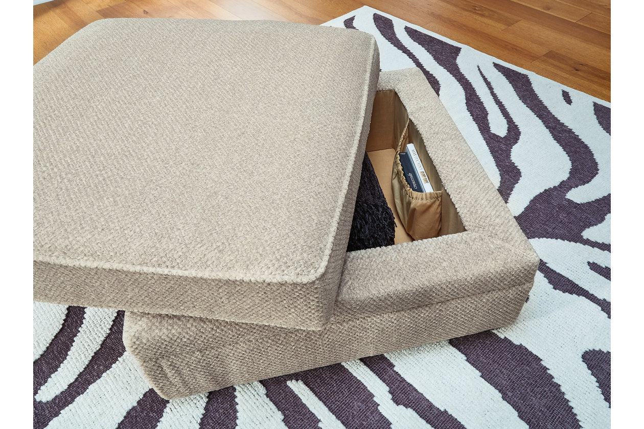 Calnita Sisal Oversized Swivel Chair and Ottoman - Ashley - Luna Furniture