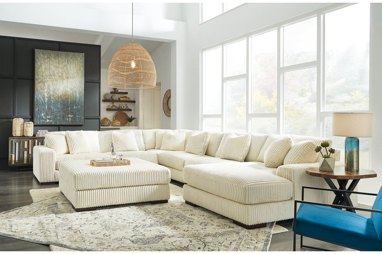 Lindyn Ivory 6-Piece Sectional with Chaise and Ottoman - Ashley - Luna Furniture