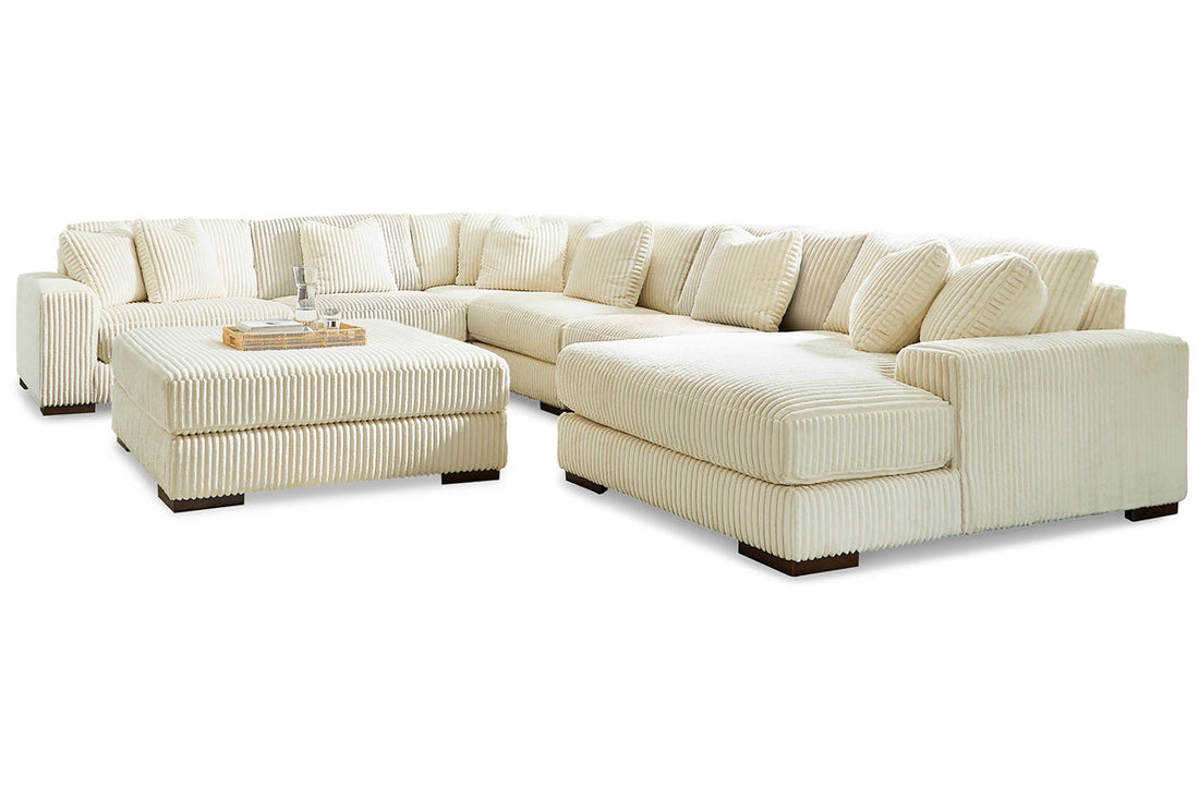 Lindyn Ivory 6-Piece Sectional with Chaise and Ottoman - Ashley - Luna Furniture