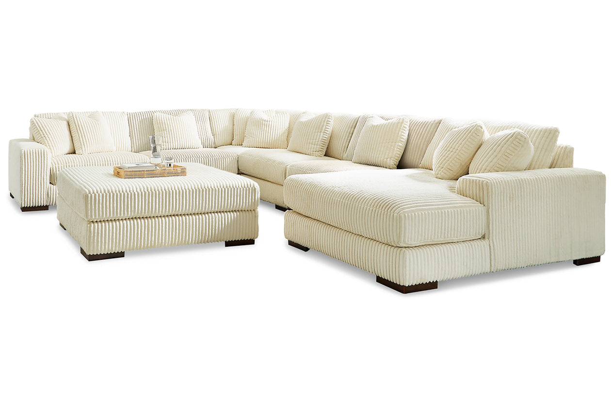 Lindyn Ivory 6-Piece Sectional with Chaise and Ottoman - Ashley - Luna Furniture