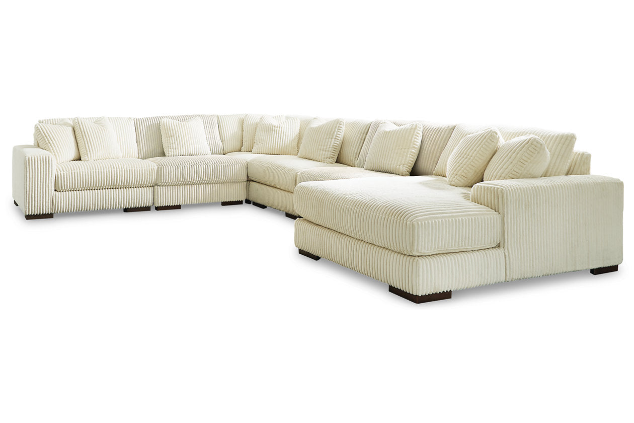 Lindyn Ivory 6-Piece Sectional with Chaise and Ottoman - Ashley - Luna Furniture