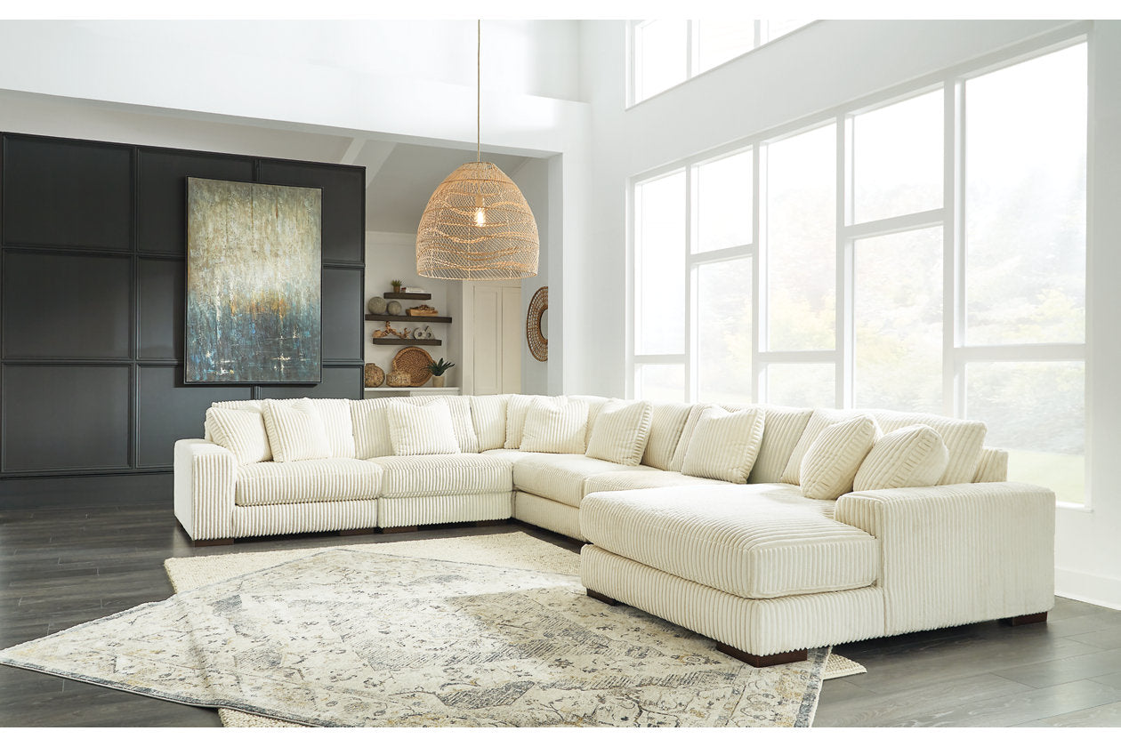 Lindyn Ivory 6-Piece Sectional with Chaise and Ottoman - Ashley - Luna Furniture