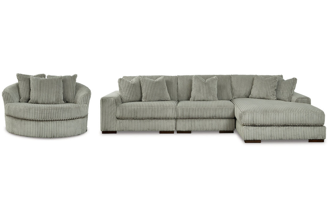 Lindyn Fog 3-Piece Sectional and Chair - Ashley - Luna Furniture