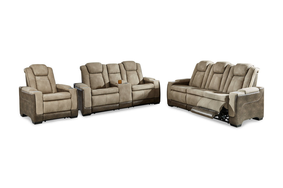Next-Gen DuraPella Sand Power Reclining Sofa, Loveseat and Recliner - Ashley - Luna Furniture