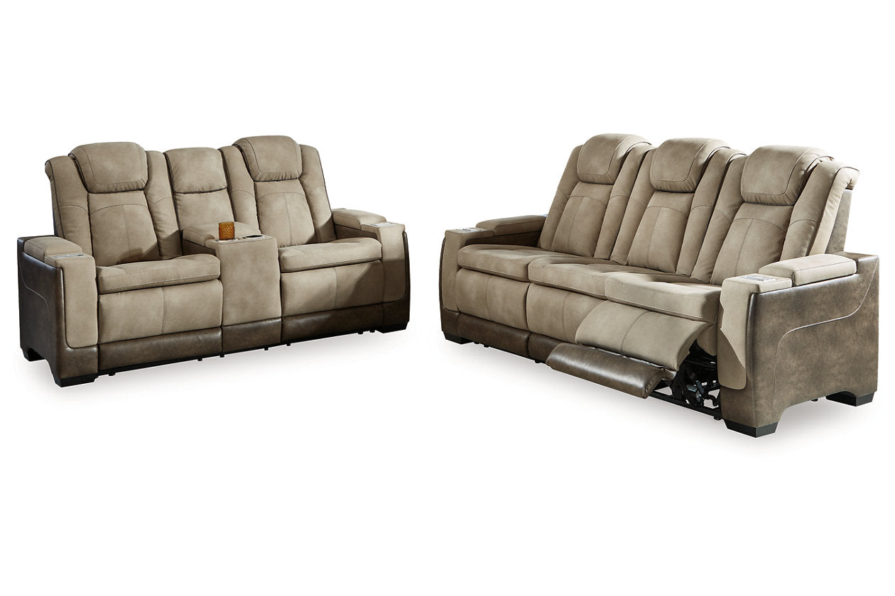 Next-Gen DuraPella Sand Power Reclining Sofa and Loveseat - Ashley - Luna Furniture