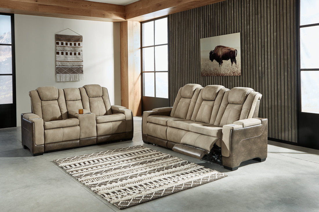 Next-Gen DuraPella Sand Power Reclining Sofa and Loveseat - Ashley - Luna Furniture
