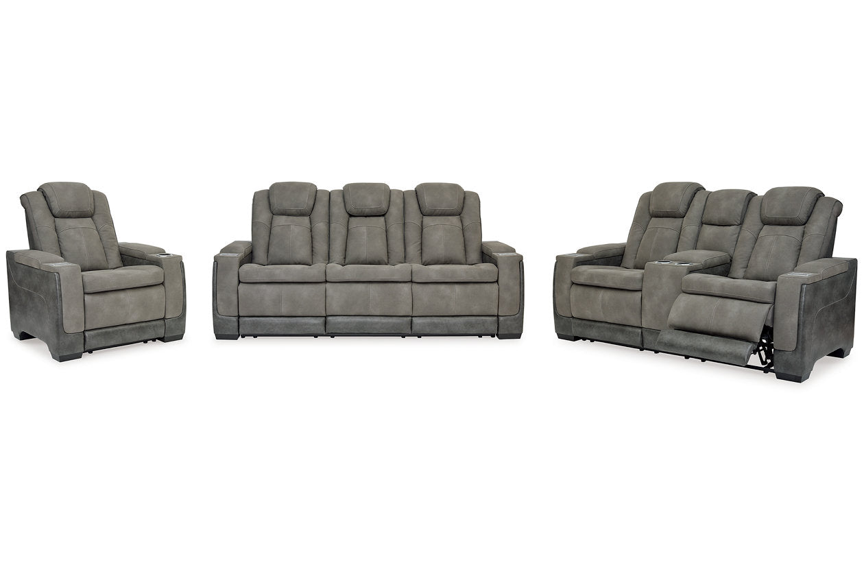 Next-Gen DuraPella Slate Power Reclining Sofa, Loveseat and Recliner - Ashley - Luna Furniture