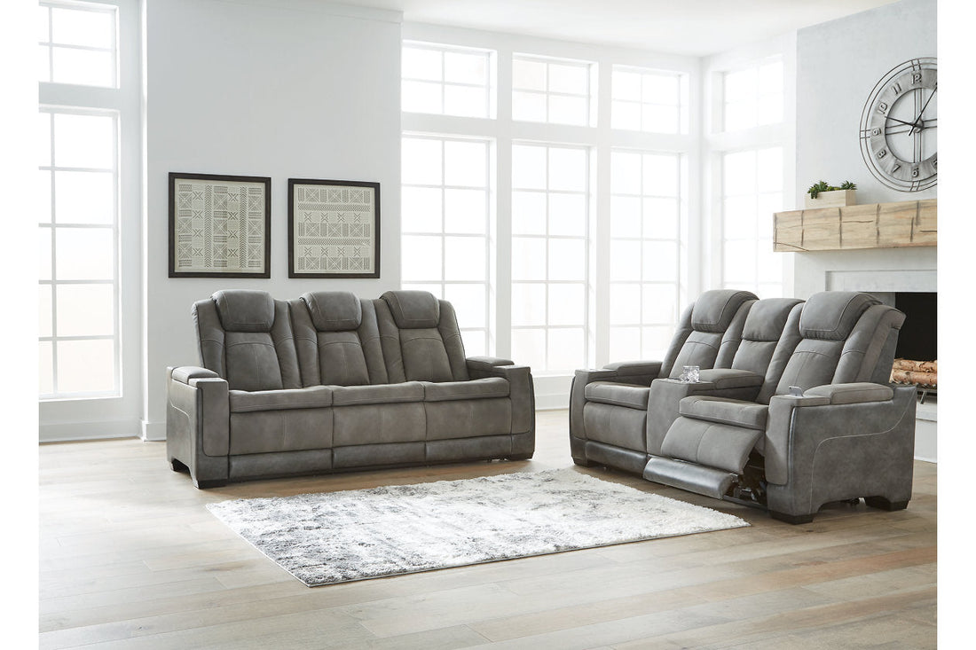 Next-Gen DuraPella Slate Power Reclining Sofa and Loveseat - Ashley - Luna Furniture
