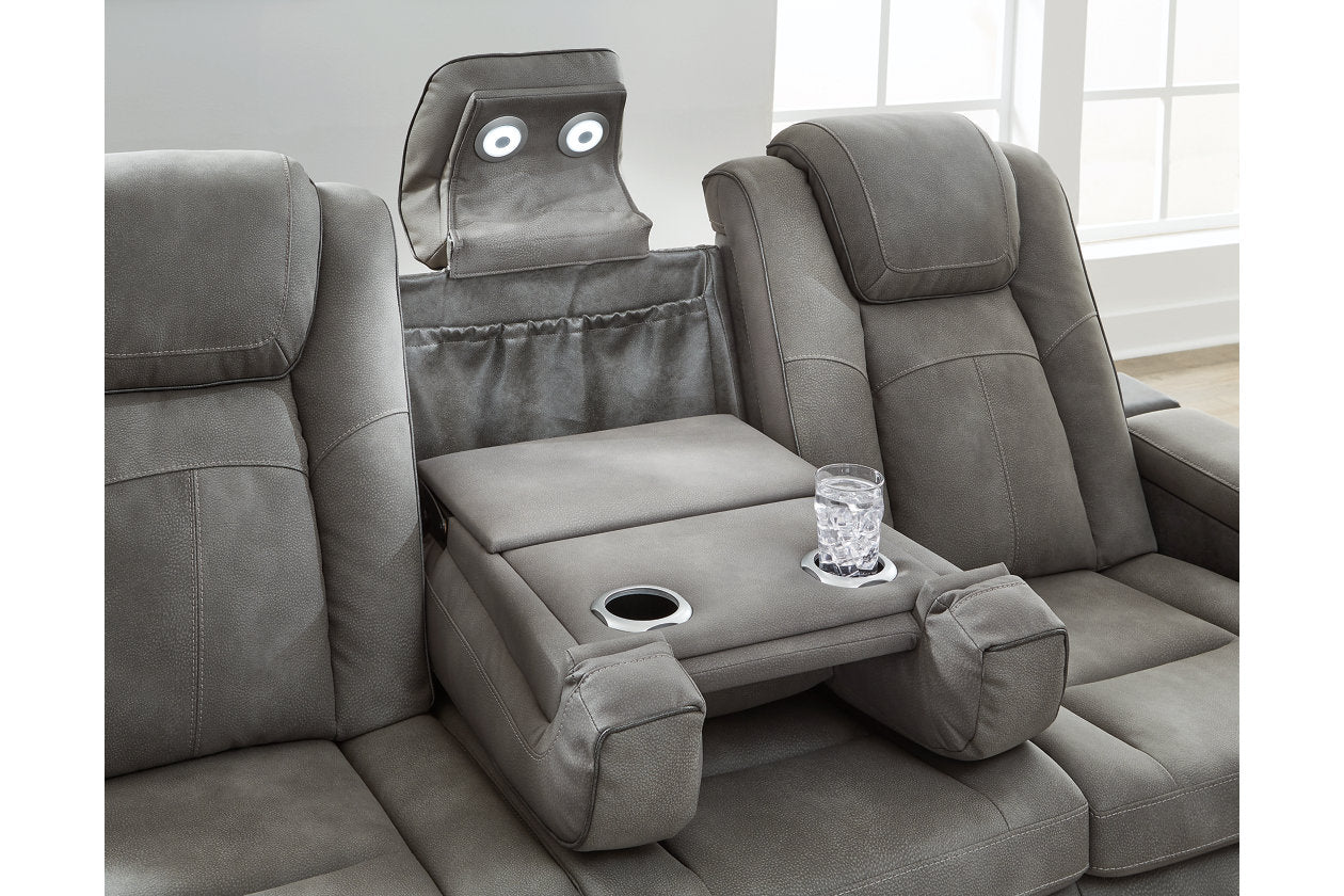 Next-Gen DuraPella Slate Power Reclining Sofa, Loveseat and Recliner - Ashley - Luna Furniture