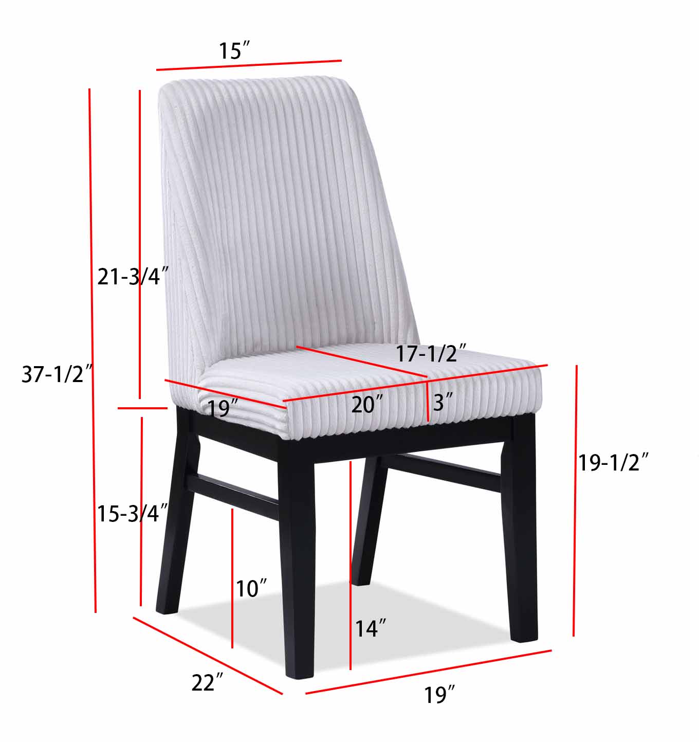 Hadley Black/White Dining Side Chair, Set of 2 from Crown Mark - Luna Furniture