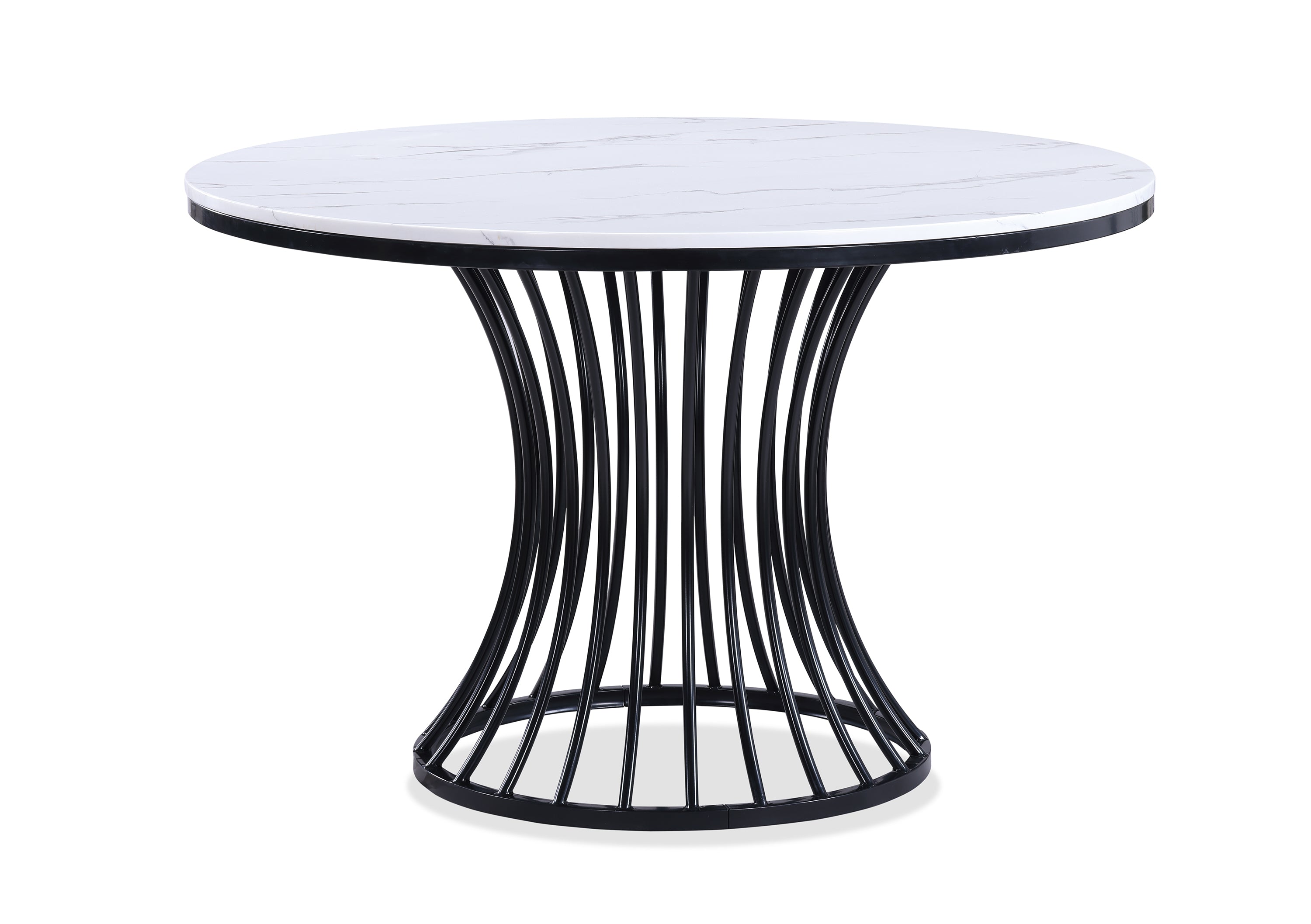 Hadley Black Faux Marble Top Round Dining Table from Crown Mark - Luna Furniture