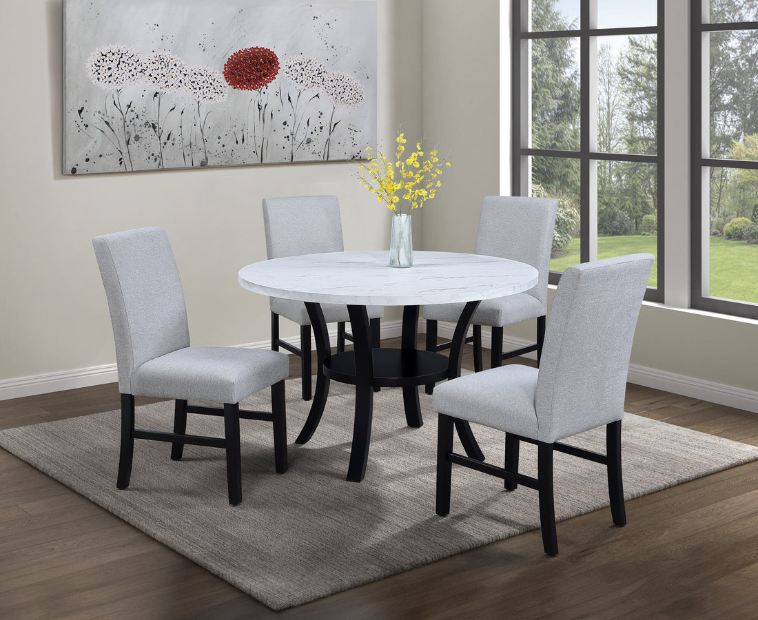 Isla Light Gray Round Dining Set from Crown Mark - Luna Furniture