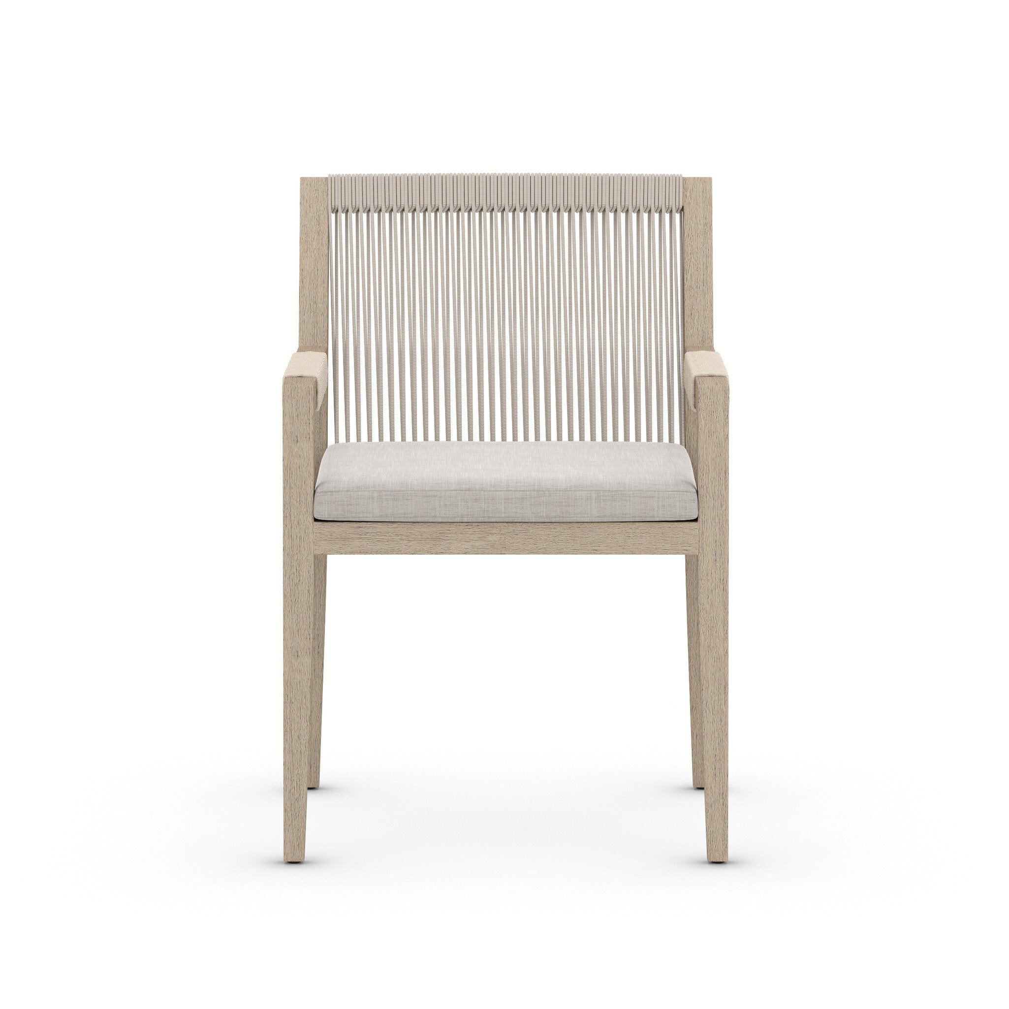 Sherwood Outdoor Dining Armchair, Washed Brown in Venao Grey