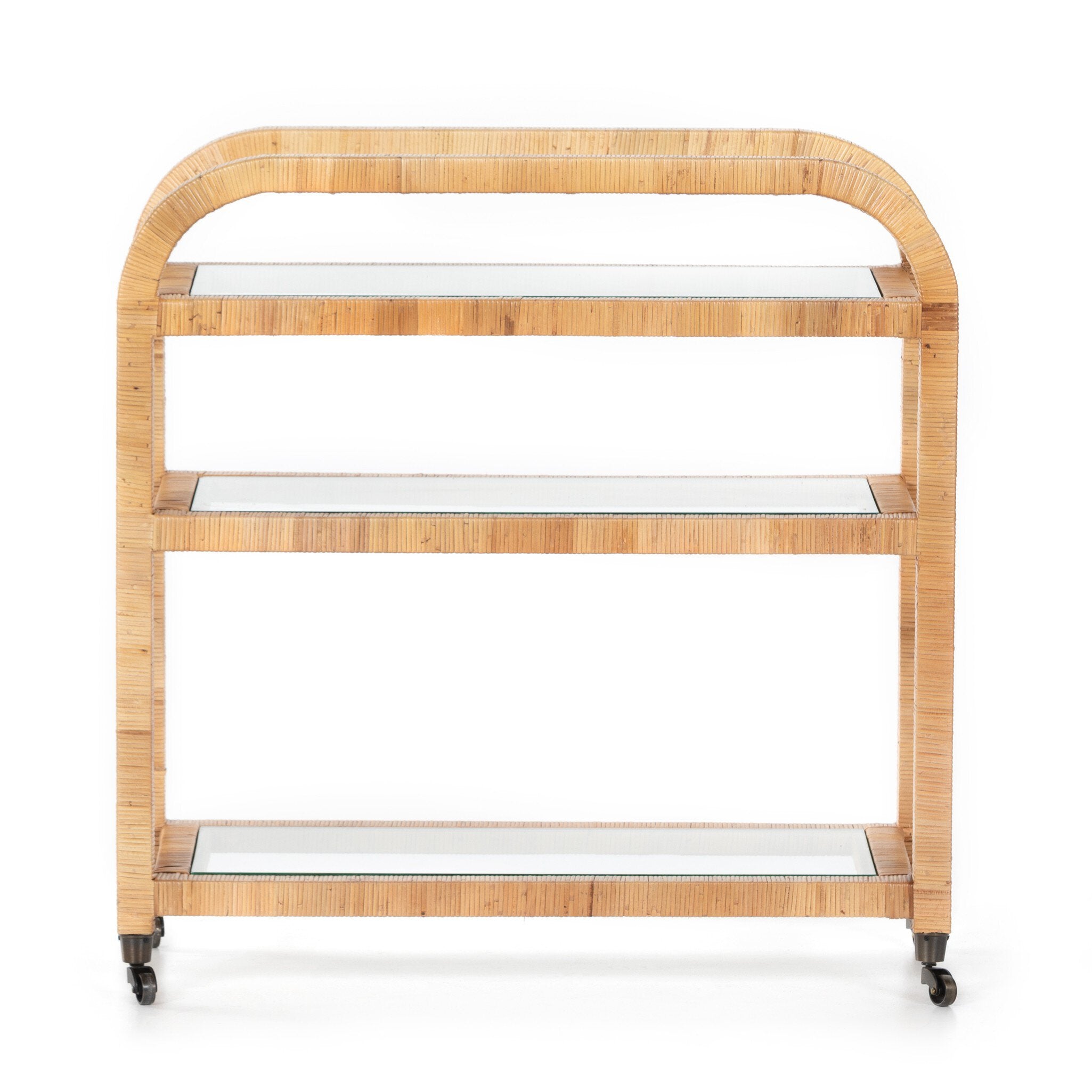 Dory Bar Cart in Wrapped Honey Rattan
