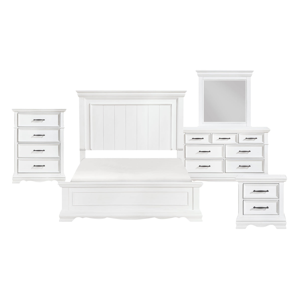 York White Panel Bedroom Set