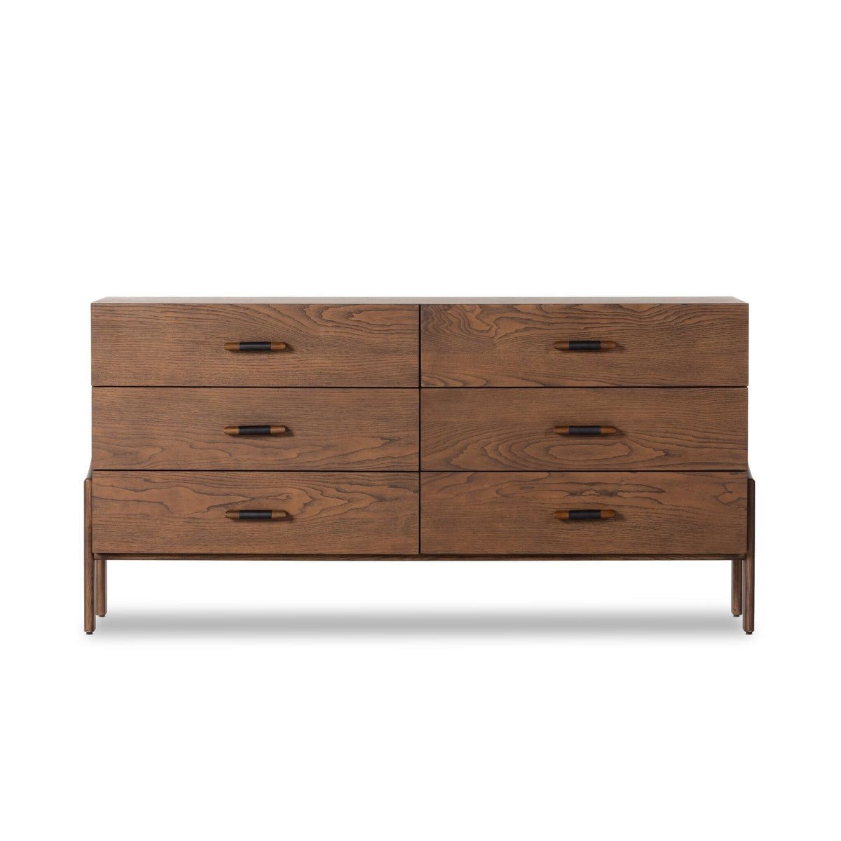 Halston 6 Drawer Dresser in Terra Brown Ash Veneer