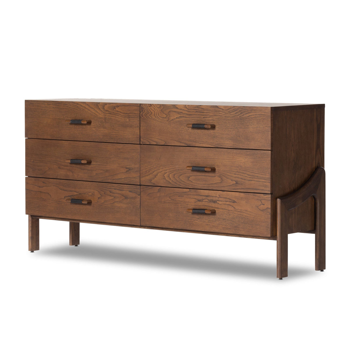 Halston 6 Drawer Dresser in Terra Brown Ash Veneer