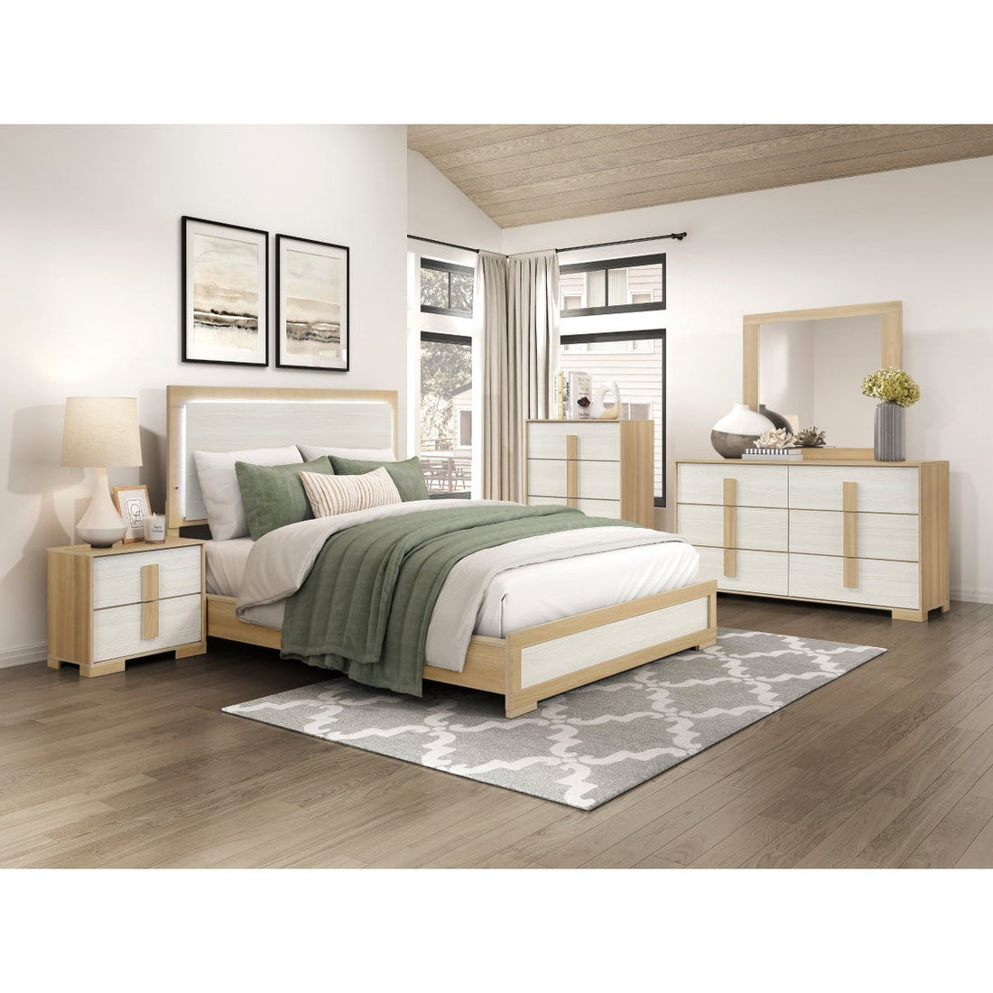 Sterling Natural/White Nightstand from Homelegance - Luna Furniture