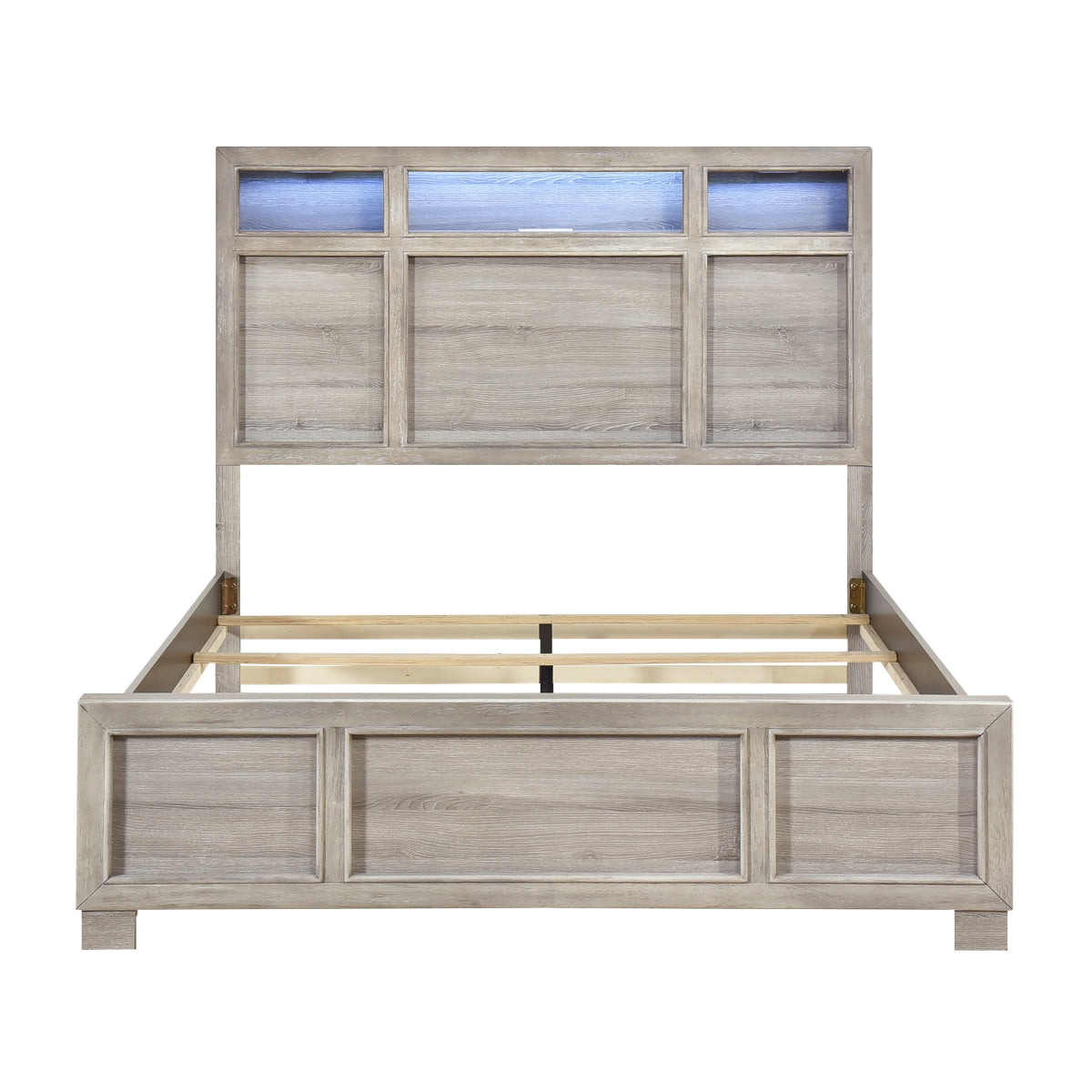 Everett Gray King Panel Bed from Homelegance - Luna Furniture