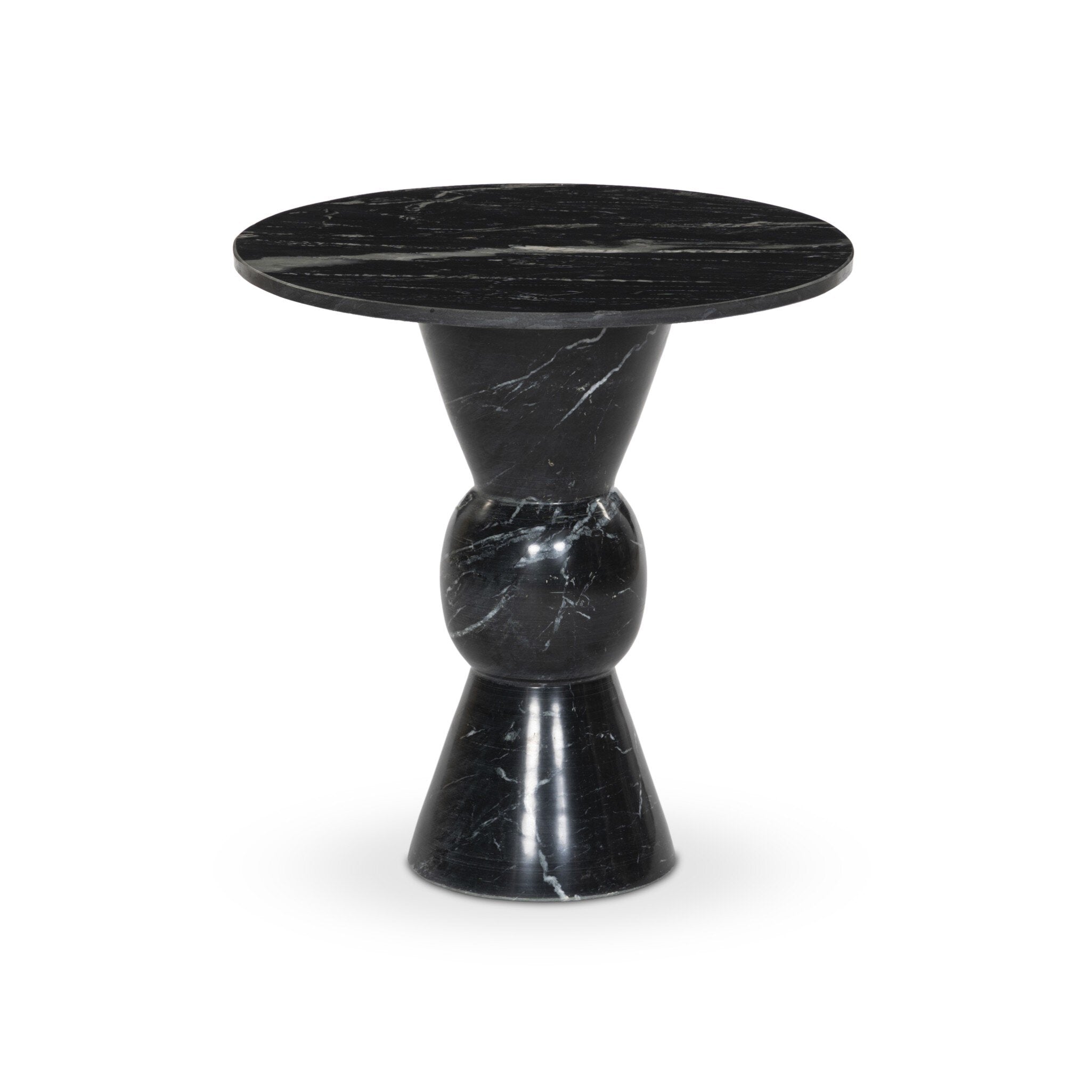 Fox End Table in Black Marble