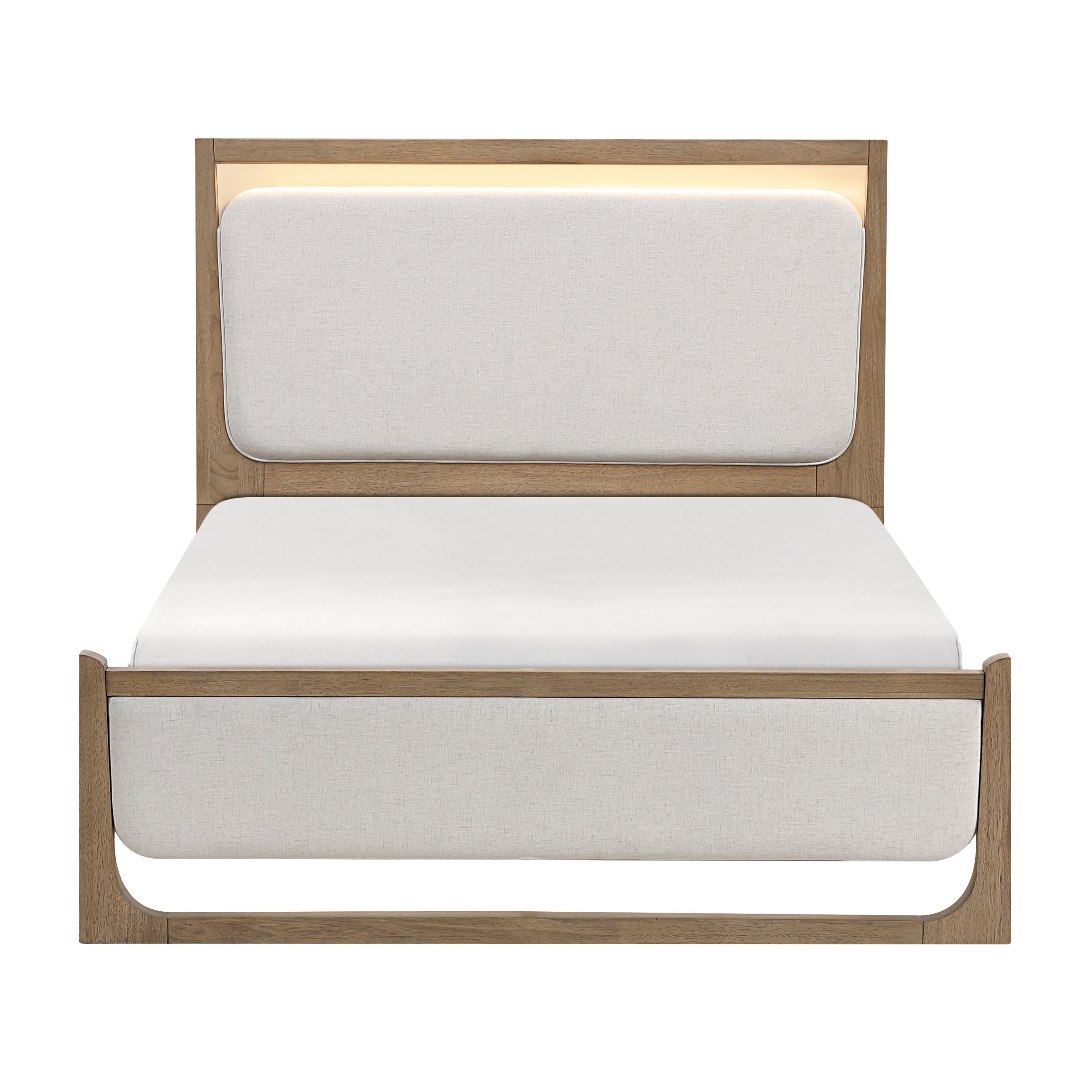 Riley Light Brown Eastern King Upholstered Bed from Homelegance - Luna Furniture
