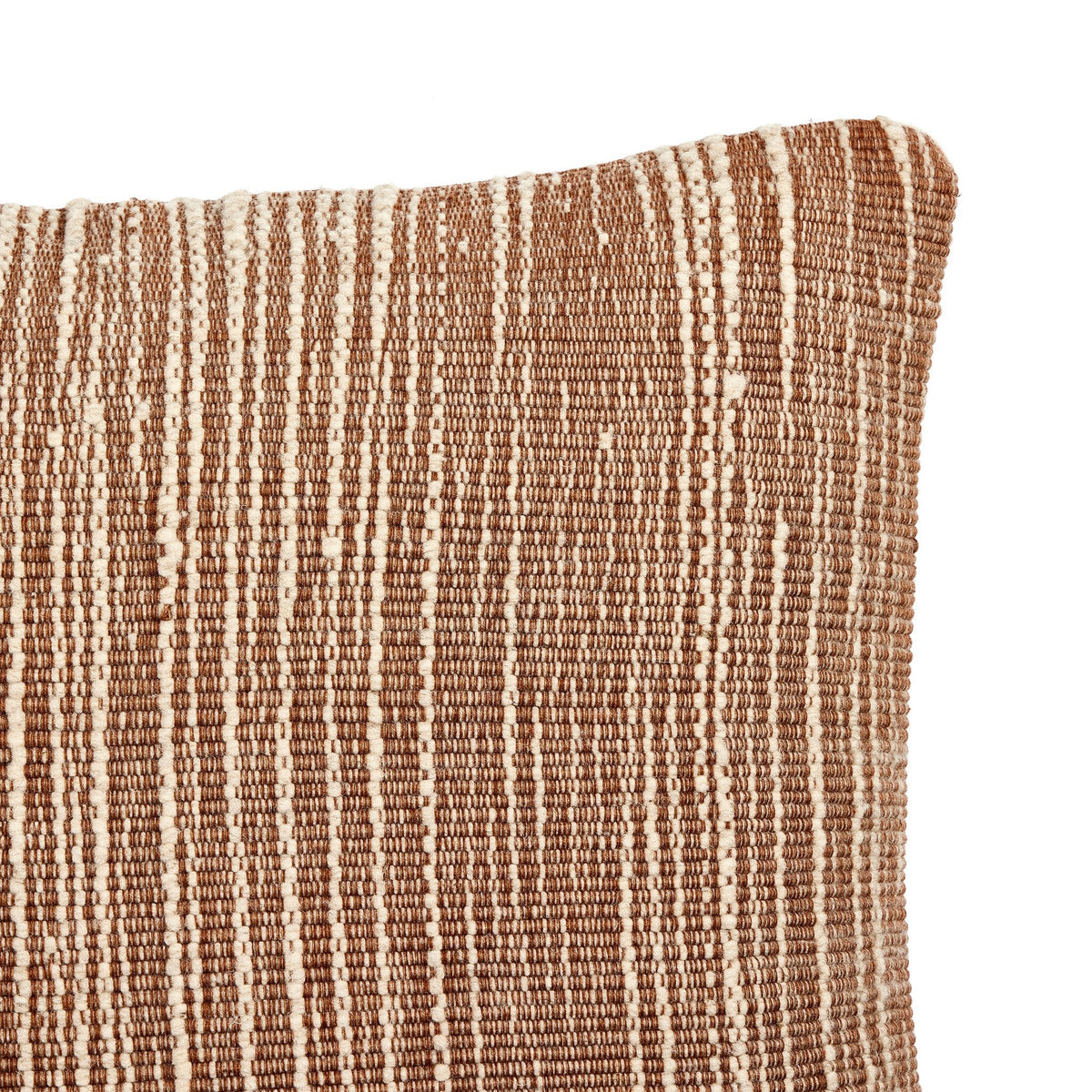 Handwoven Stripe Wool Pillow in Natural Wool