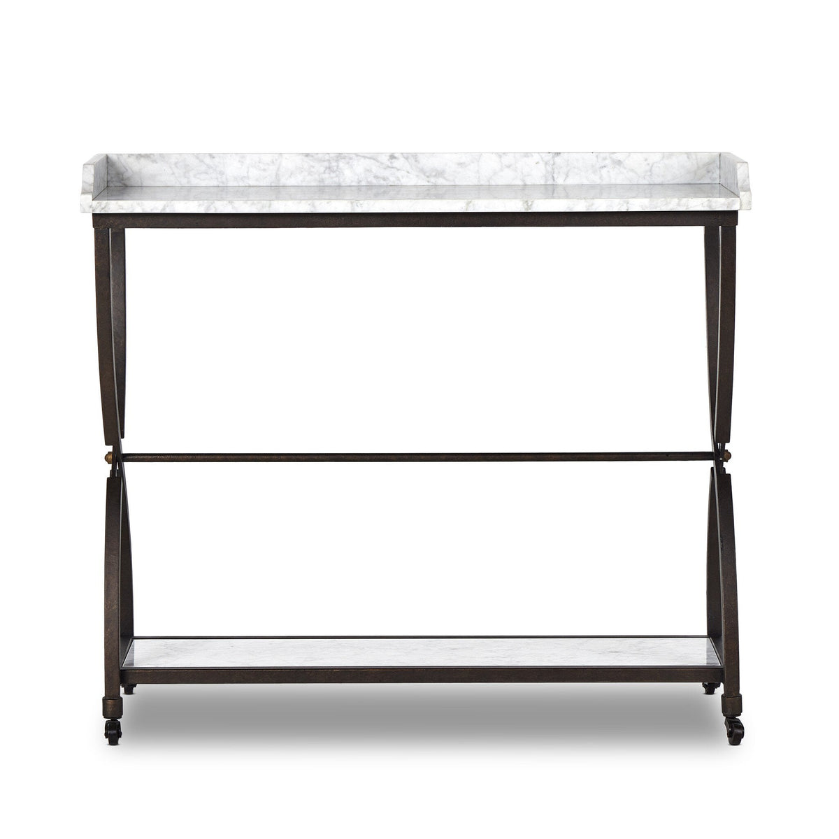 Six Beers Table in Honed White Marble