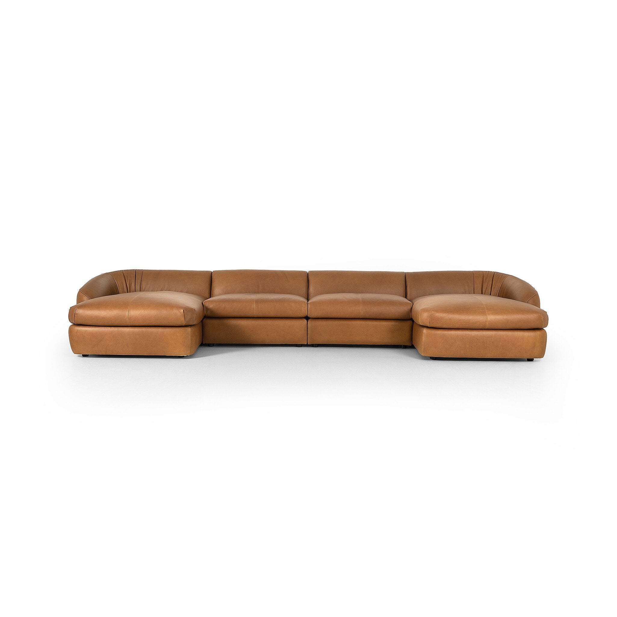 Saldana 4Pc Double Chaise in Lorento Cognac