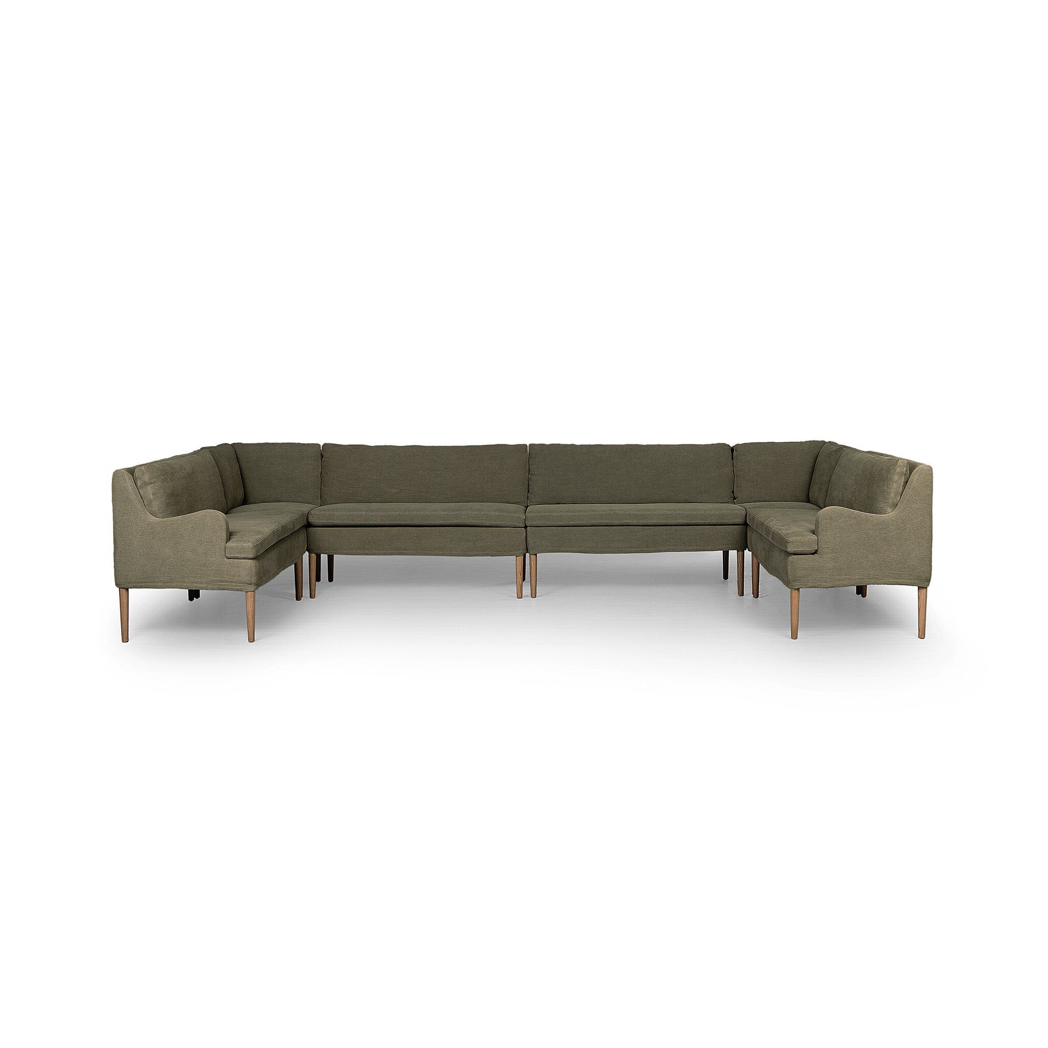 Aurelia Dining Banquette U Shape in Broadway Olive