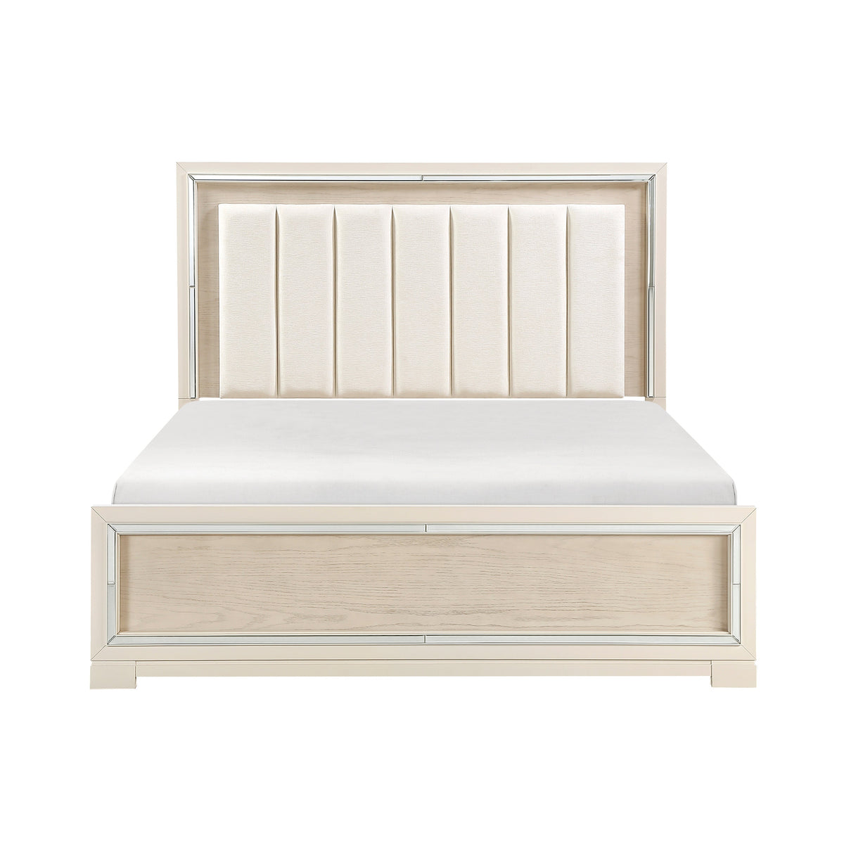 Alabaster Light Gray/Cream 5-Piece Queen Bedroom Set