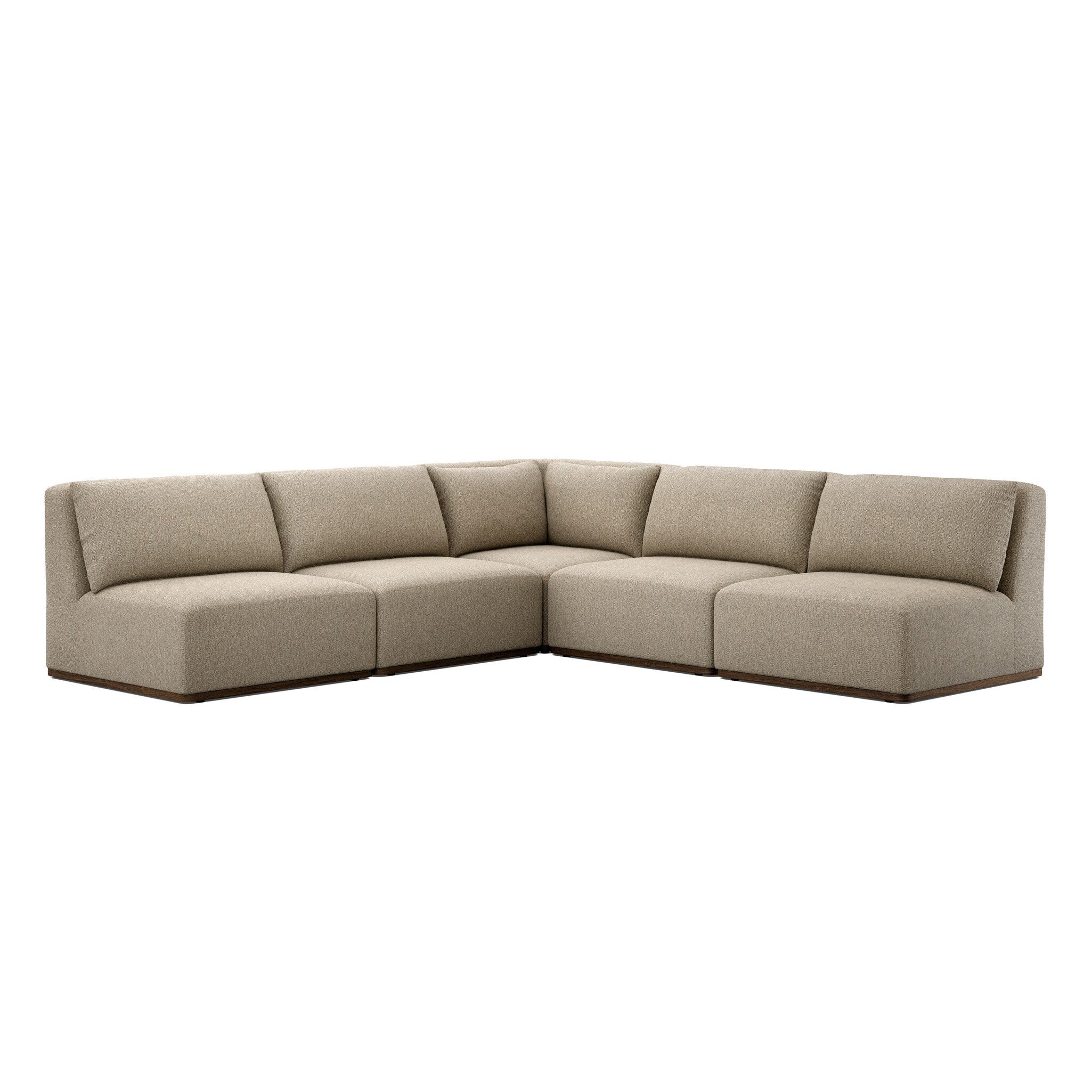 Adler Outdoor 5-Piece Sectional in Concha Fog