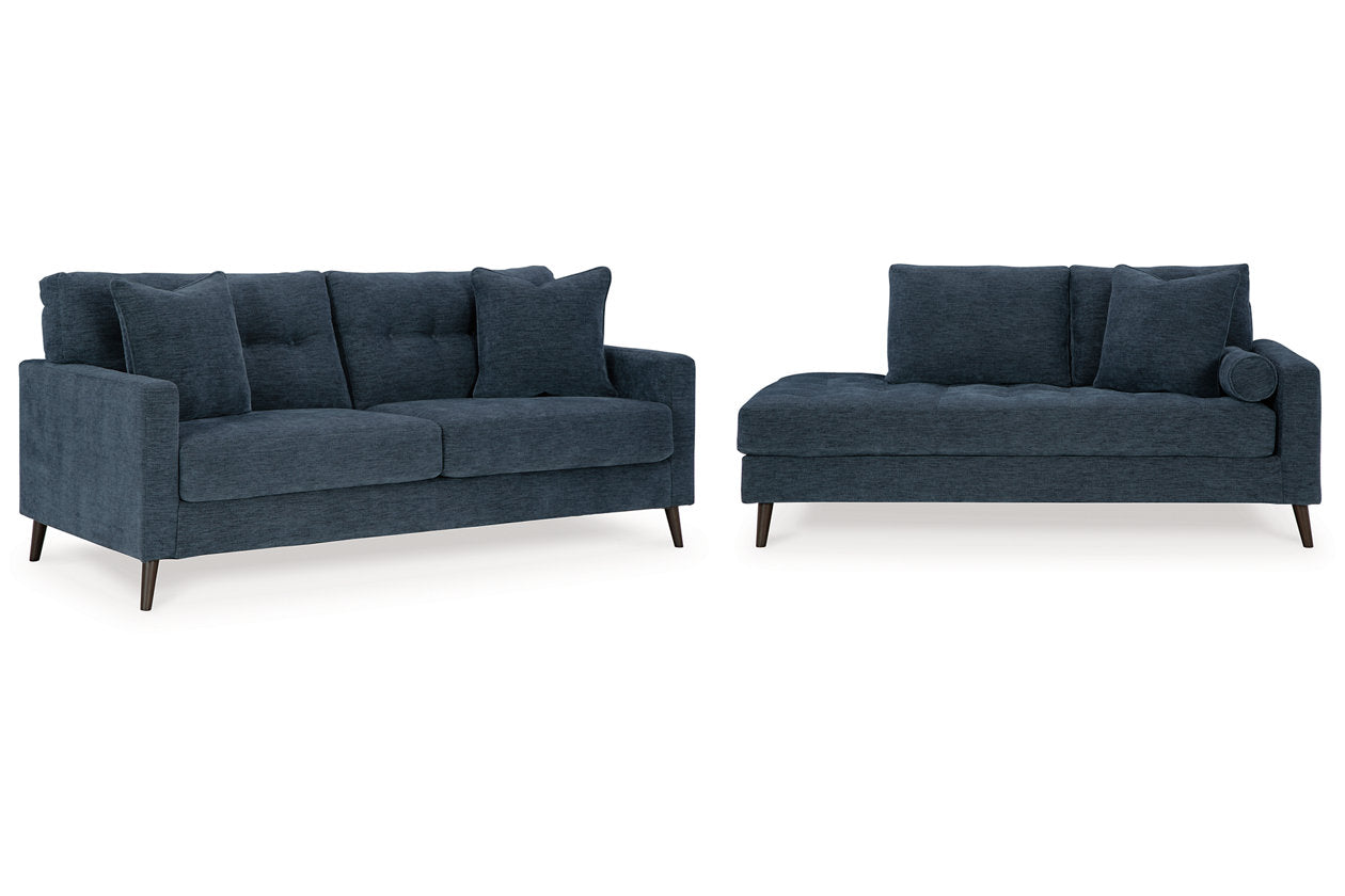 Bixler Navy Sofa and Chaise - Ashley - Luna Furniture