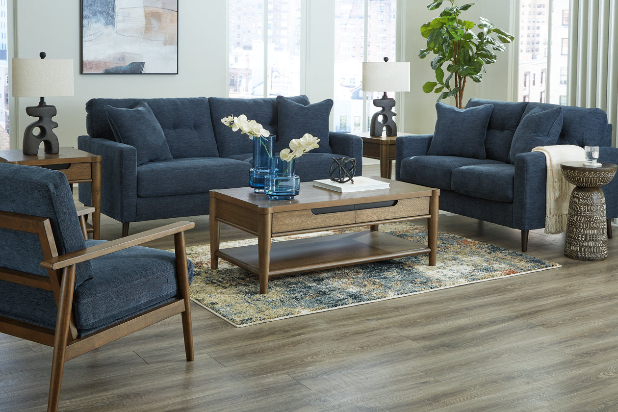 Bixler Navy Sofa, Loveseat and Chair - Ashley - Luna Furniture