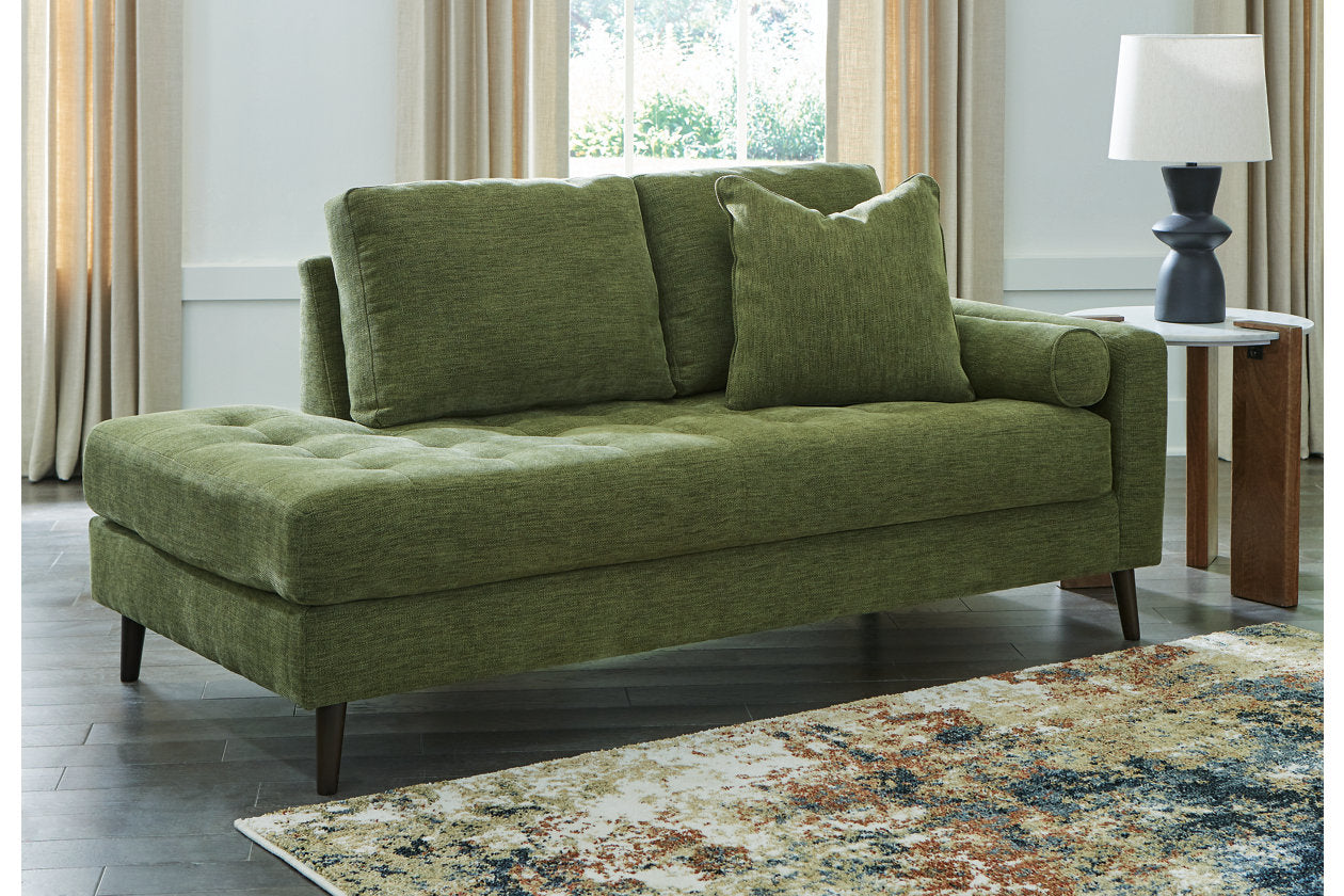 Bixler Olive Sofa and Chaise - Ashley - Luna Furniture