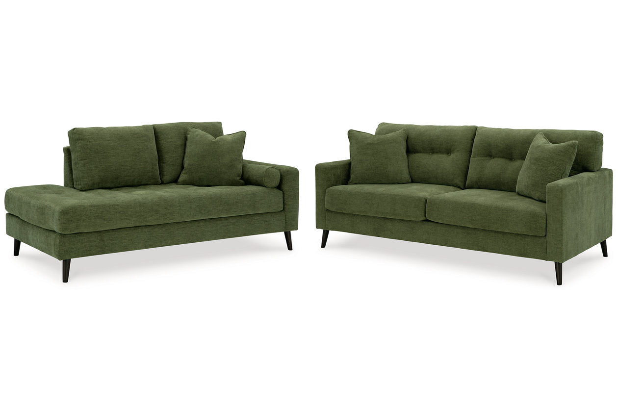 Bixler Olive Sofa and Chaise - Ashley - Luna Furniture