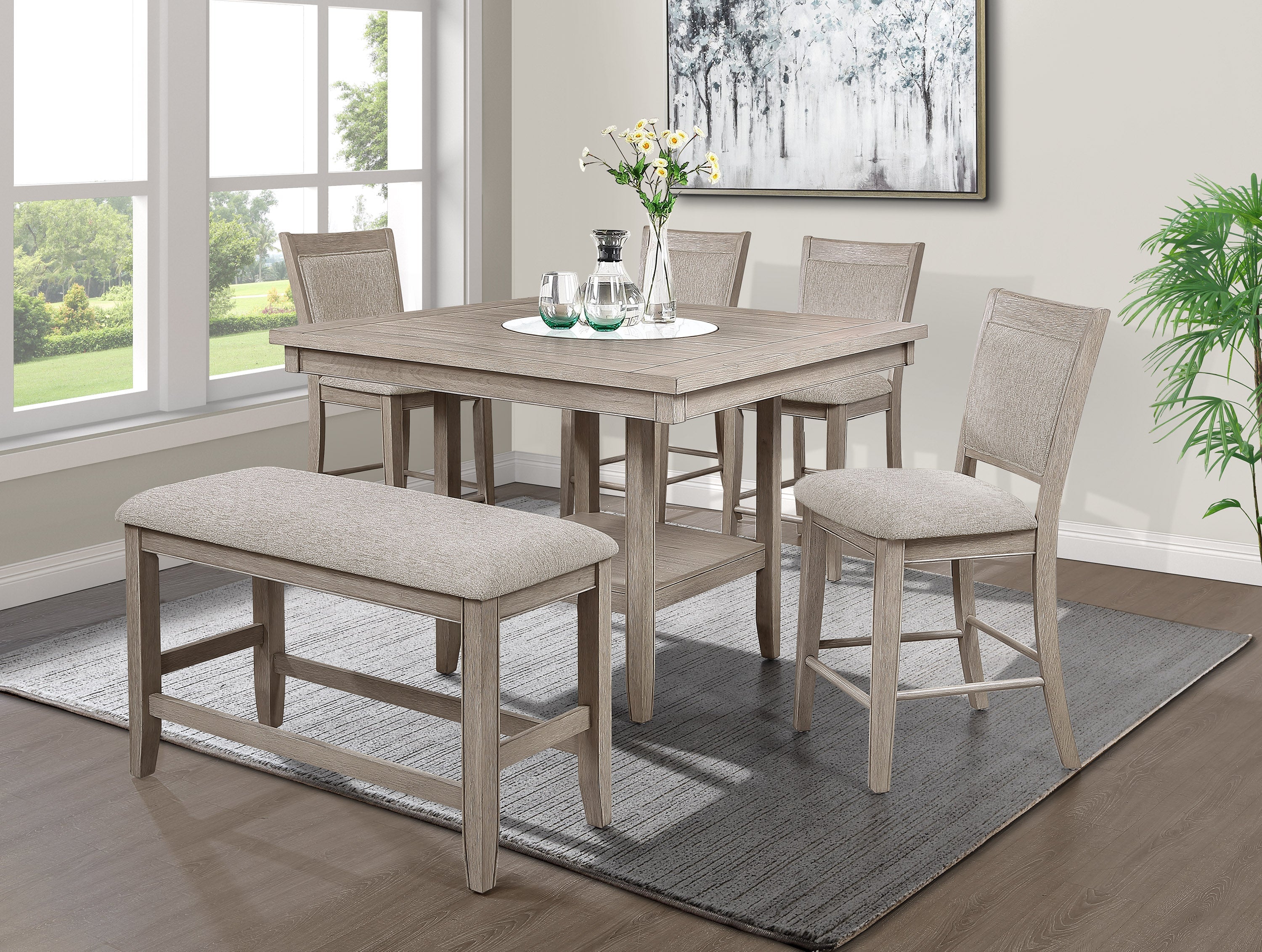 Fulton White Oak Counter Height Dining Chair, Set of 2 from Crown Mark - Luna Furniture