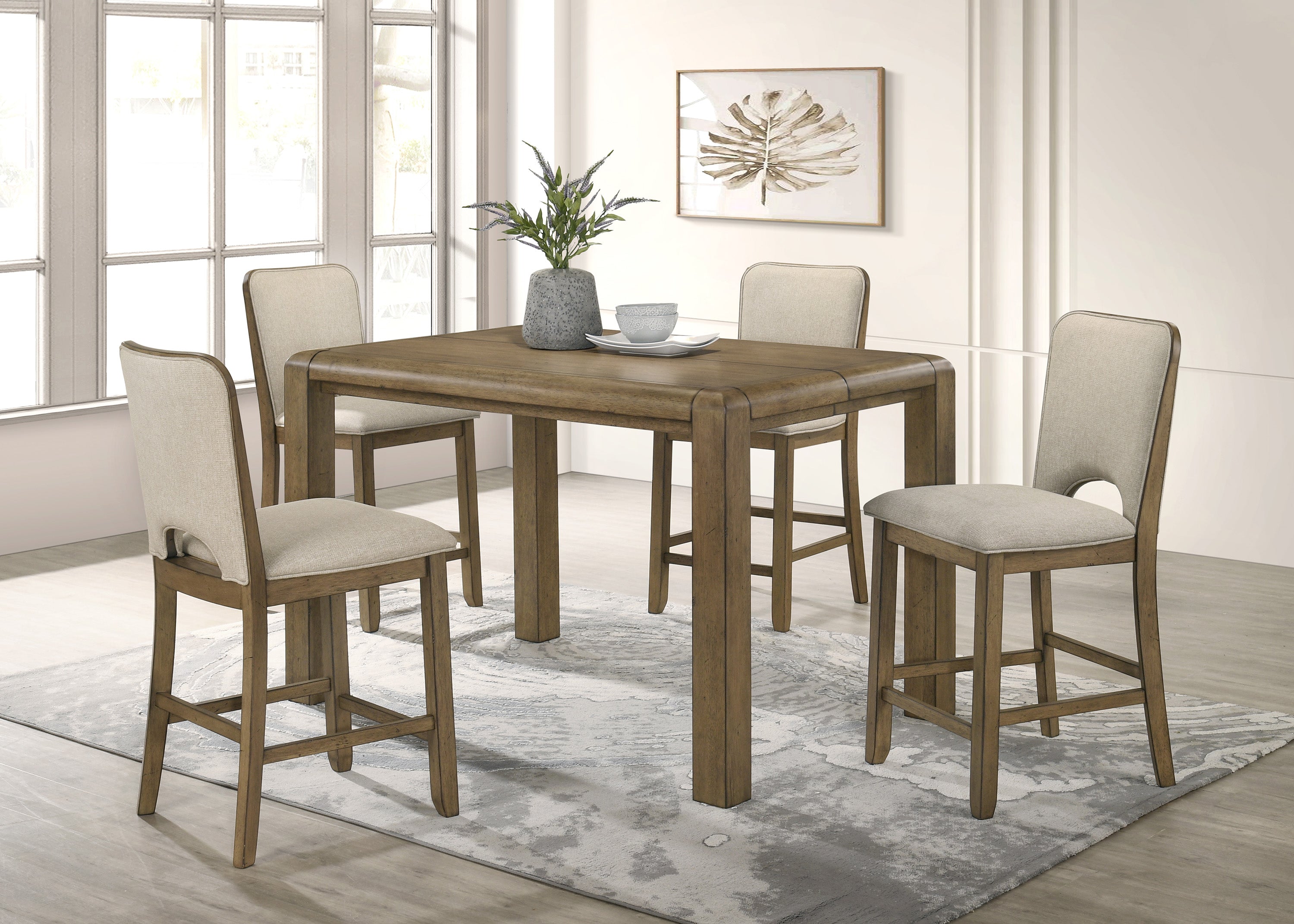 Cockrell Brown/Beige Extendable Counter Height Set from Crown Mark - Luna Furniture
