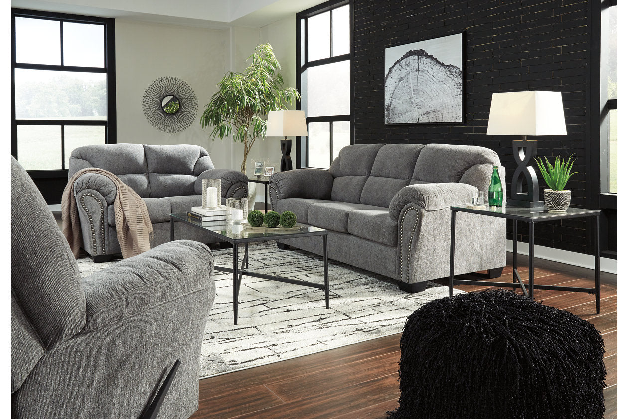 Allmaxx Pewter Sofa, Loveseat and Recliner - Ashley - Luna Furniture