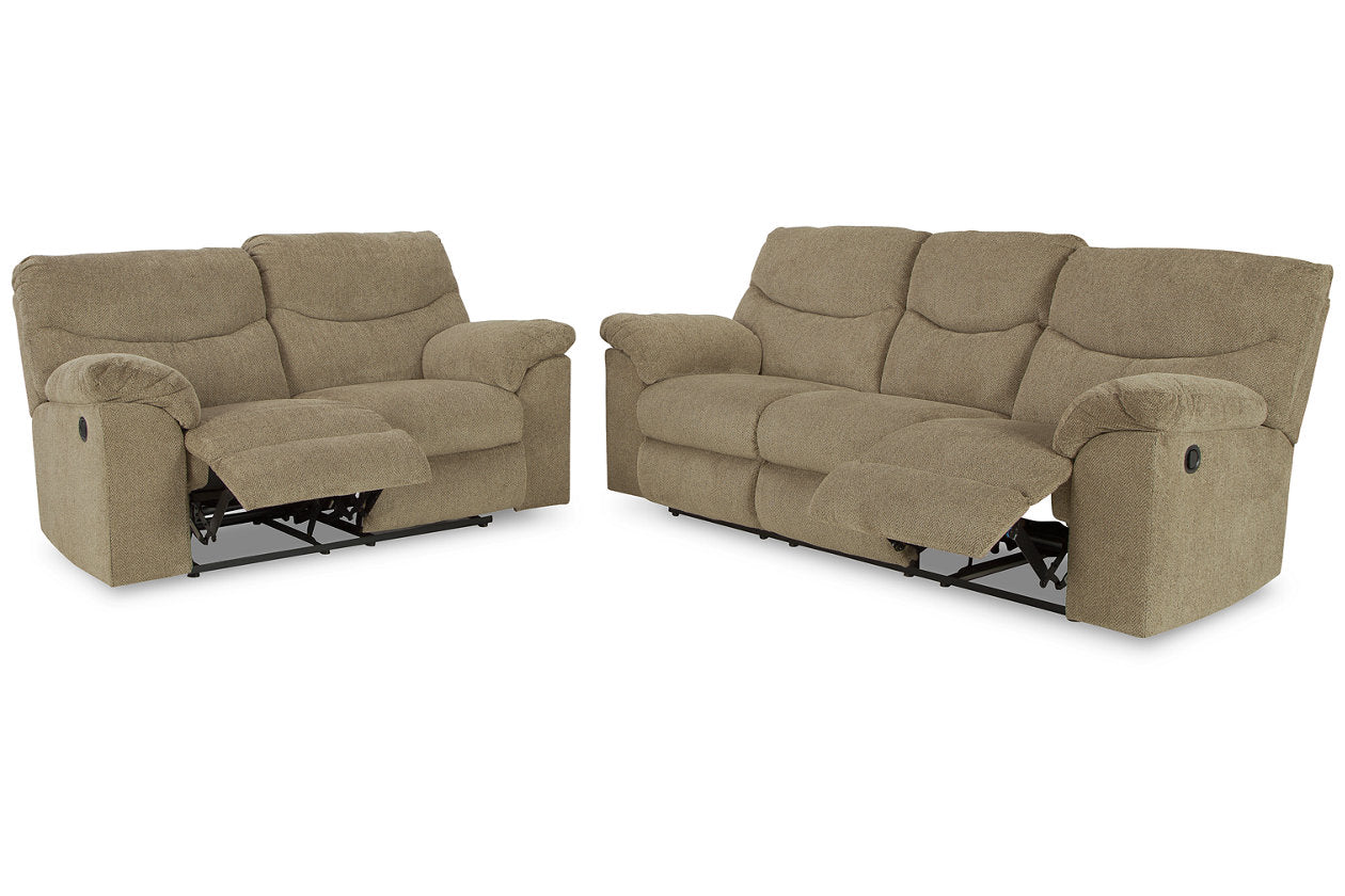 Alphons Briar Reclining Sofa and Loveseat - Ashley - Luna Furniture