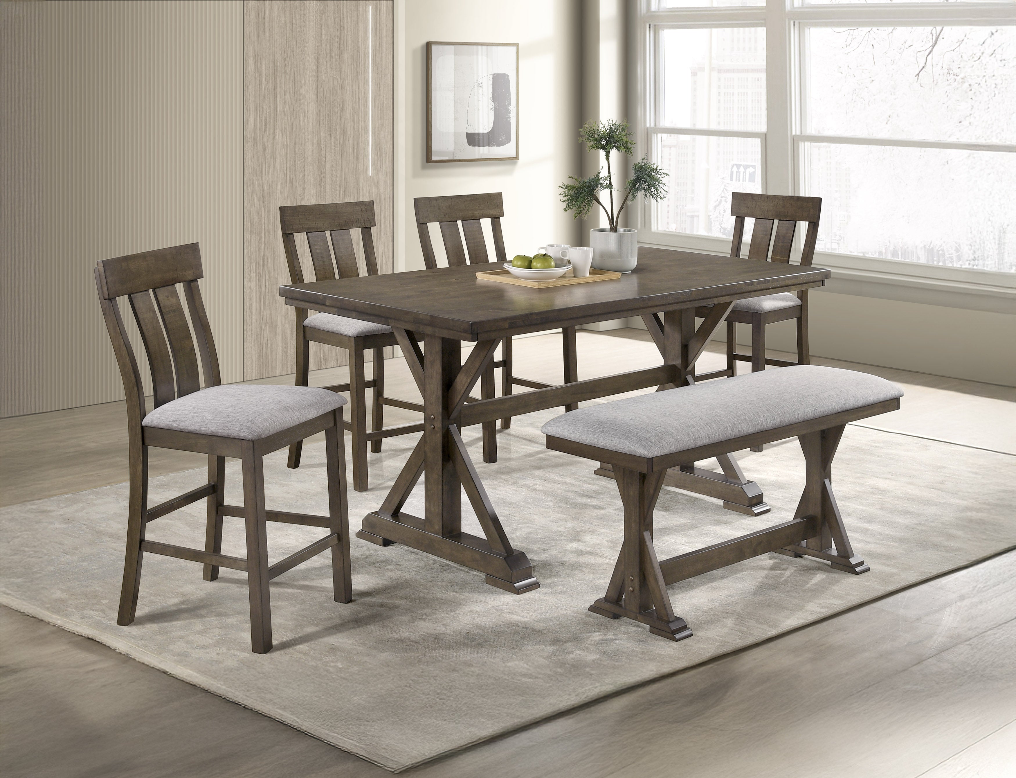 Lloyd Brown Counter Height Set from Crown Mark - Luna Furniture