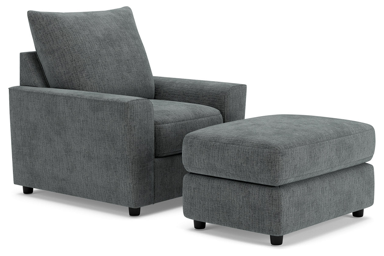 Stairatt Gravel Chair and Ottoman - Ashley - Luna Furniture