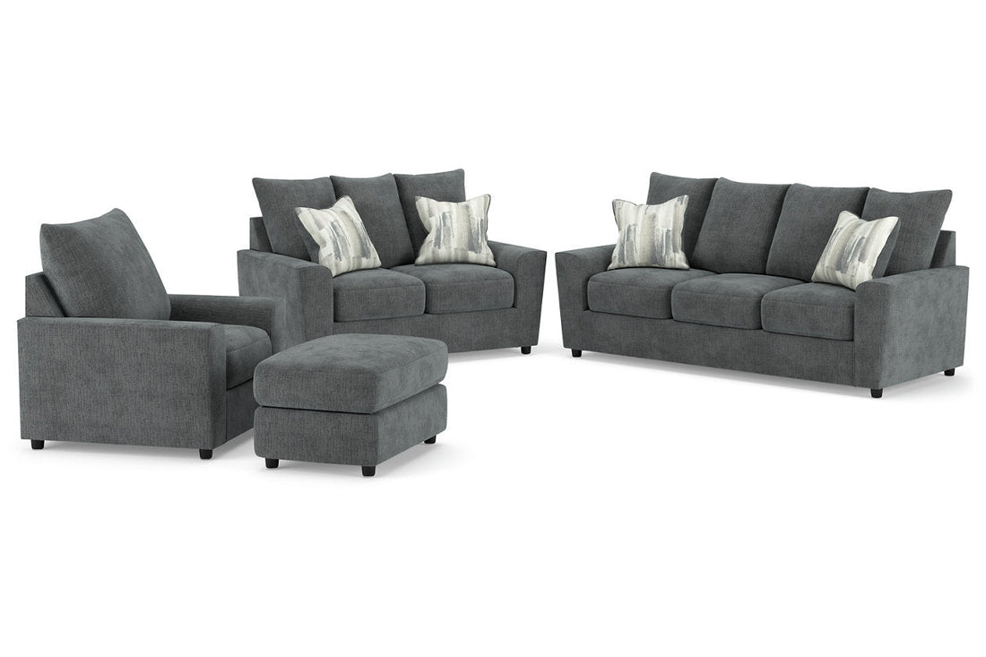 Stairatt Gravel Sofa, Loveseat, Chair and Ottoman - Ashley - Luna Furniture