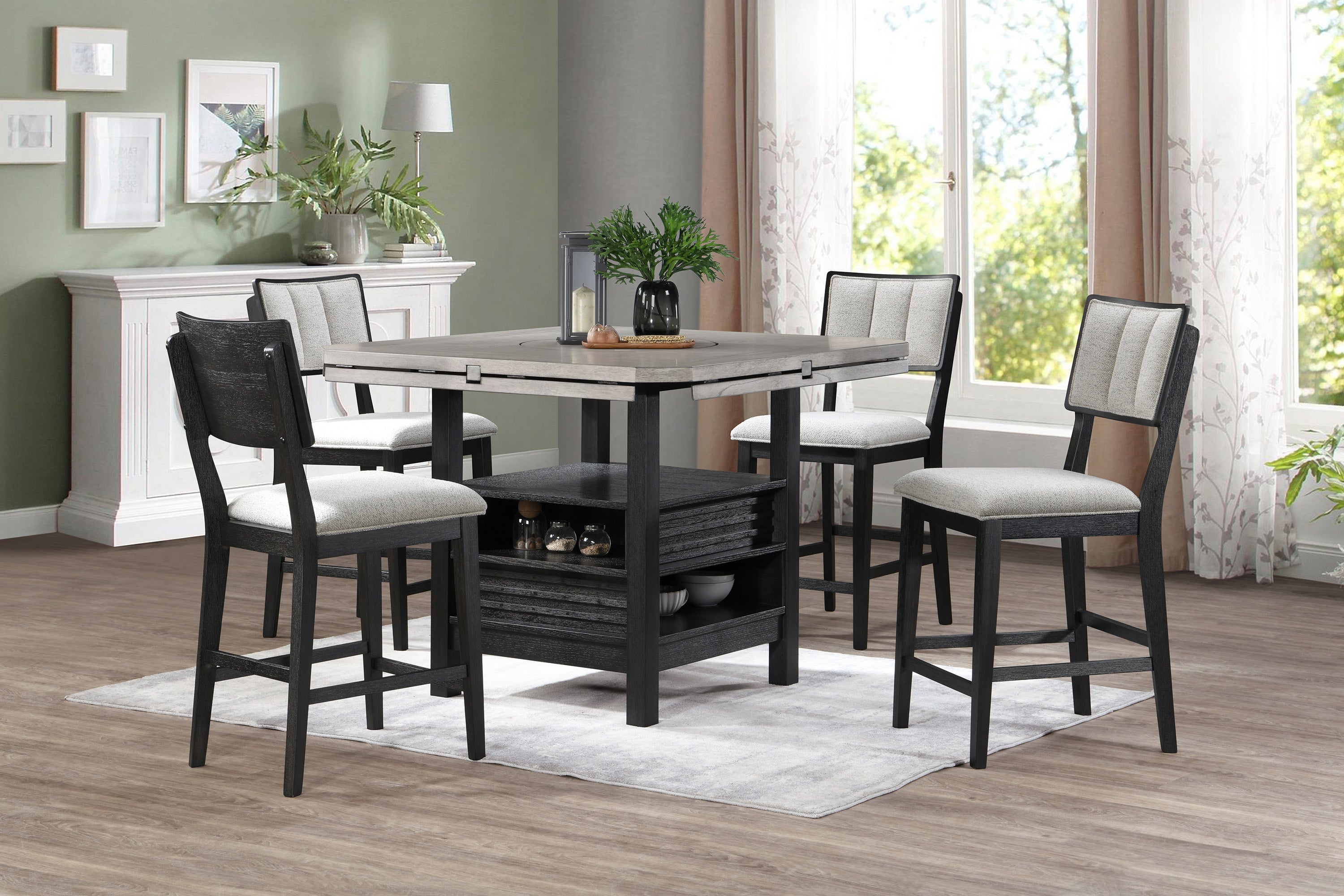 Cline Light Gray Counter Height Dining Set from Crown Mark - Luna Furniture