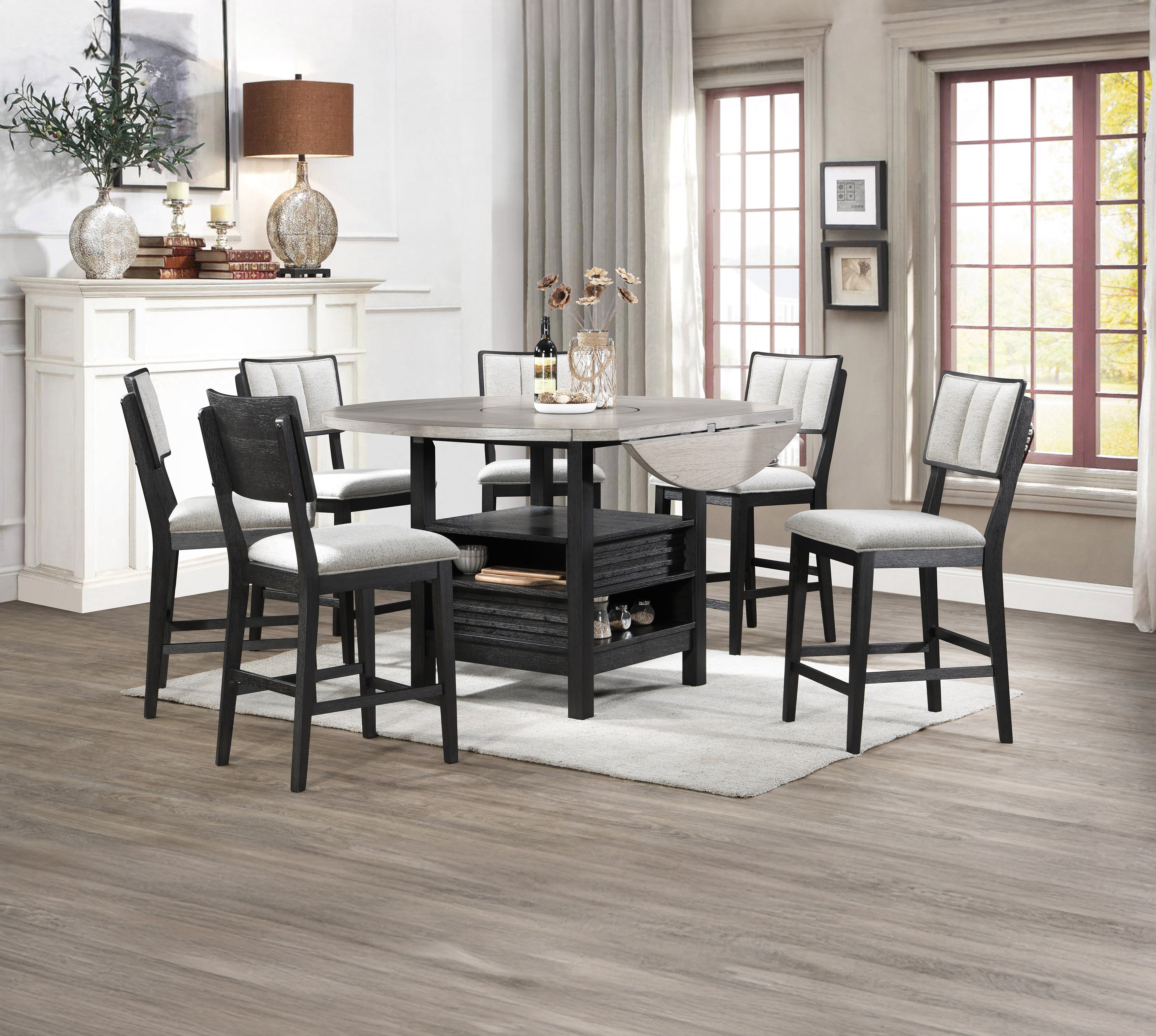 Cline Light Gray Counter Height Dining Set from Crown Mark - Luna Furniture