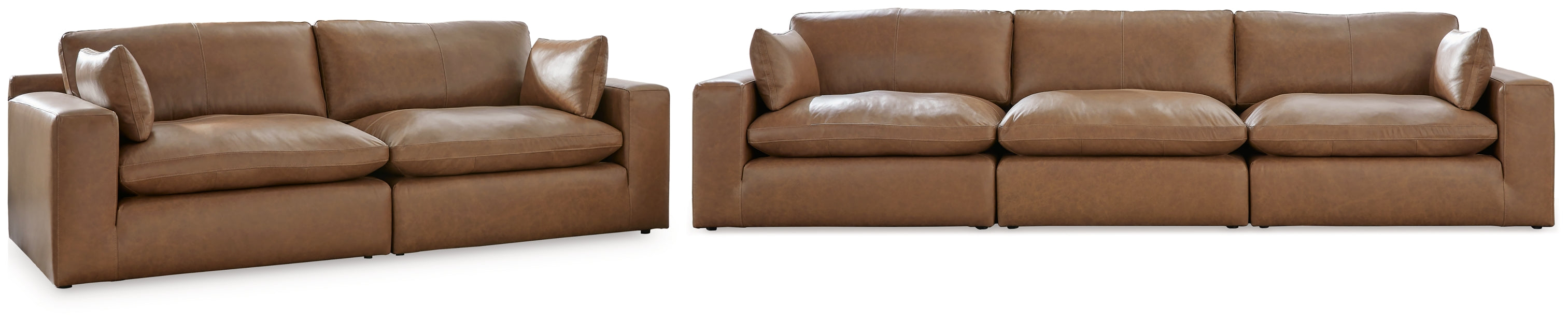 Emilia Caramel Leather Modular Living Room Set from Ashley - Luna Furniture