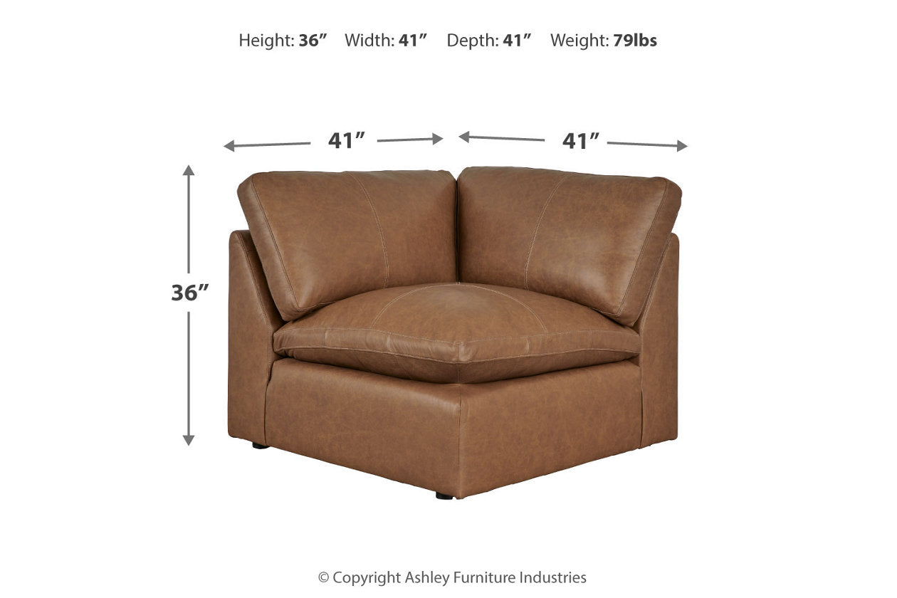 Emilia Caramel 5-Piece Sectional and Ottoman - Ashley - Luna Furniture